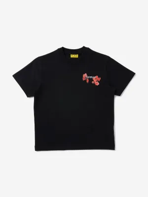 Mädchen Pfeil Blumen T-Shirt in Schwarz