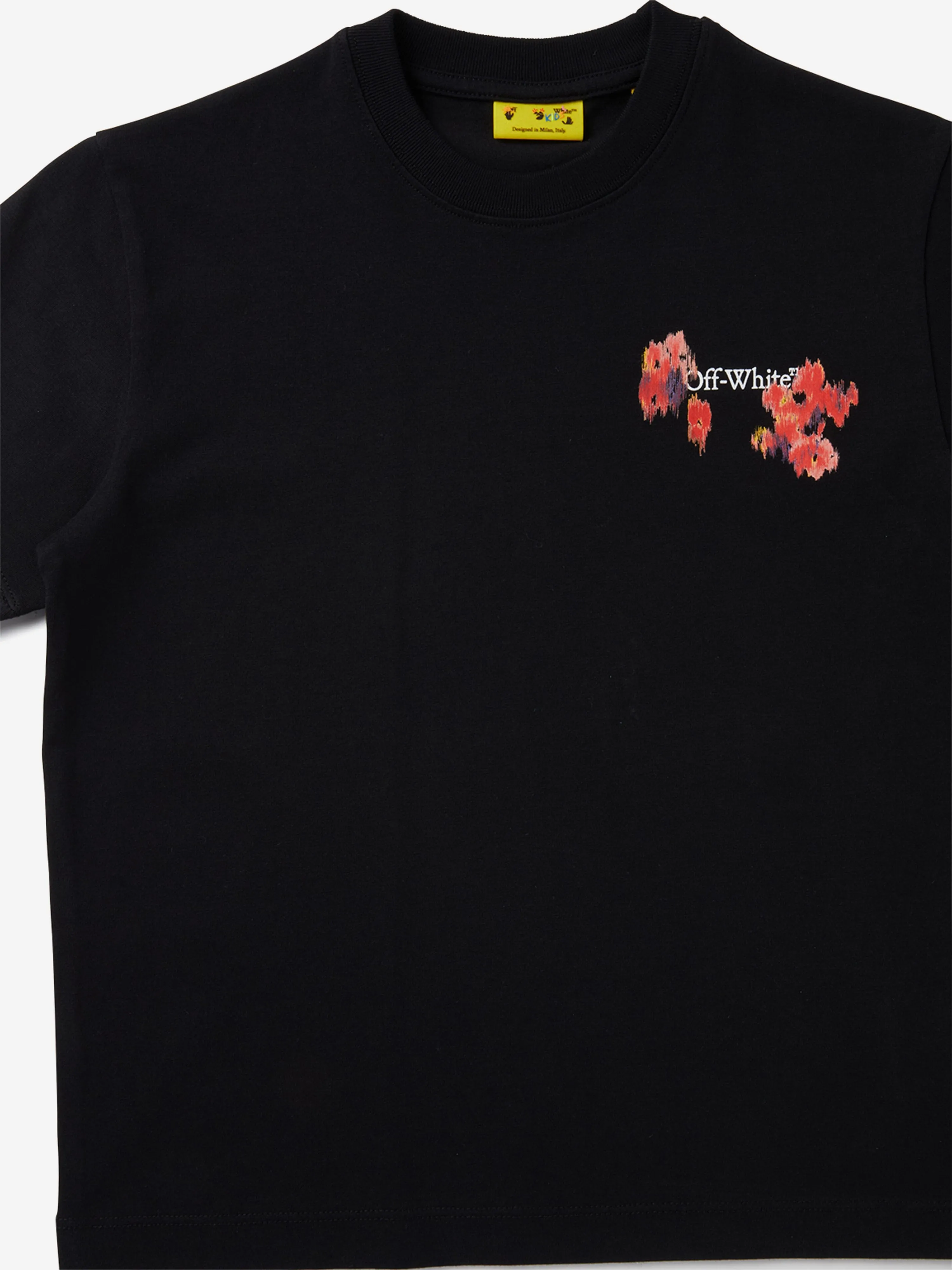 Mädchen Pfeil Blumen T-Shirt in Schwarz