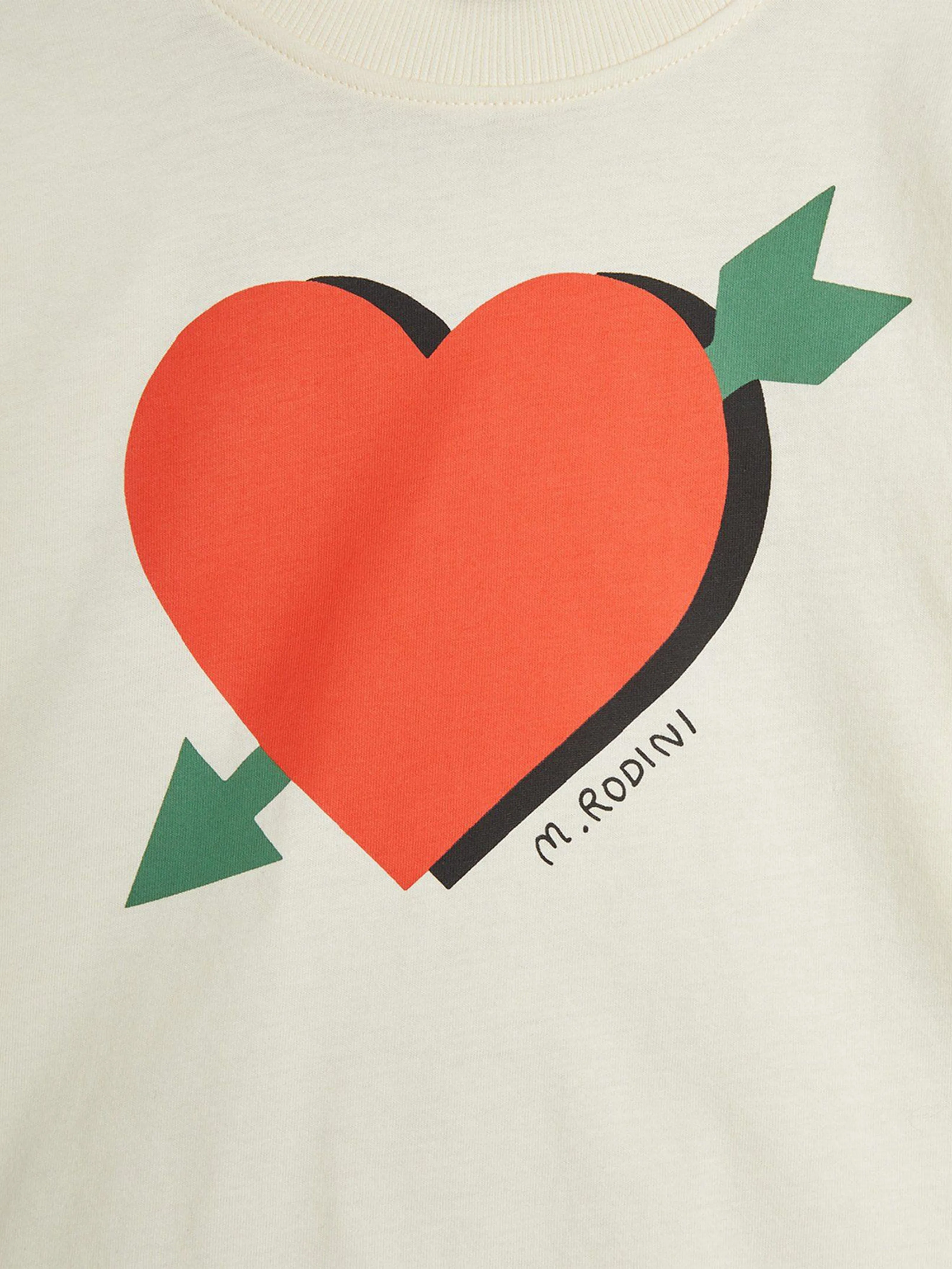 Mädchen Pfeil-Herz Langarm T-Shirt in Elfenbein