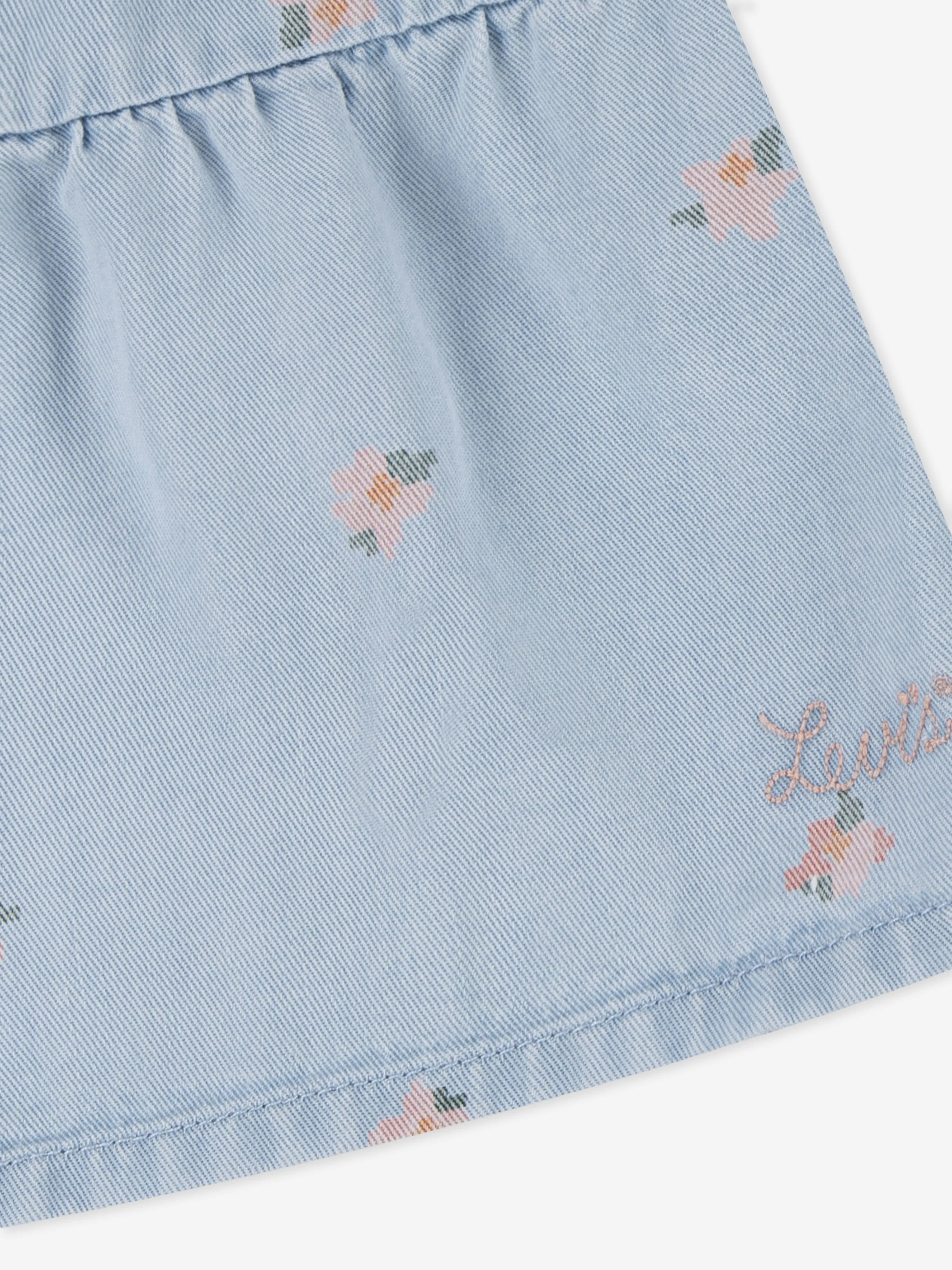Mädchen Baby Puppen Kleid mit Rüschen in Blau