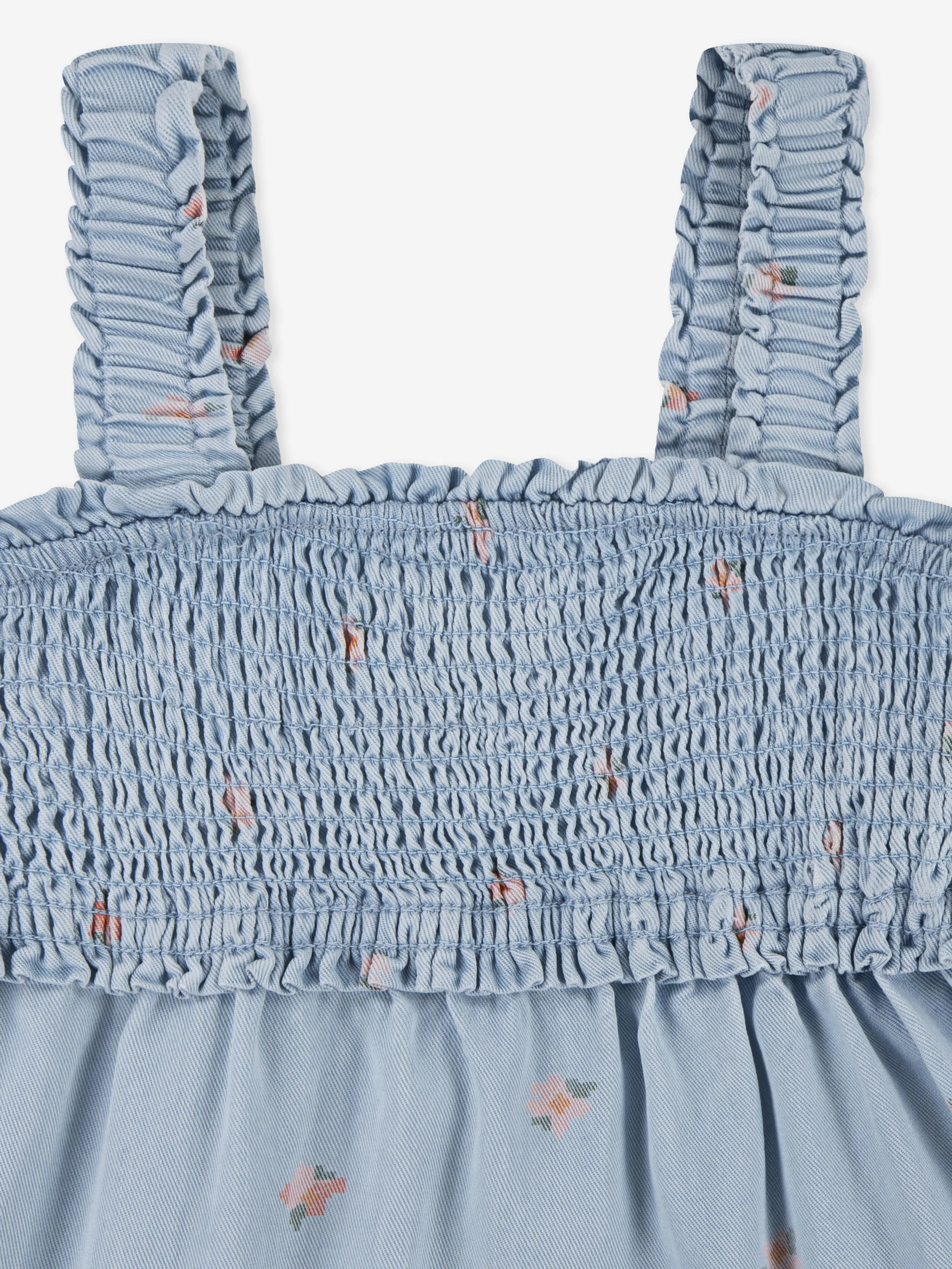 Mädchen Baby Puppen Kleid mit Rüschen in Blau