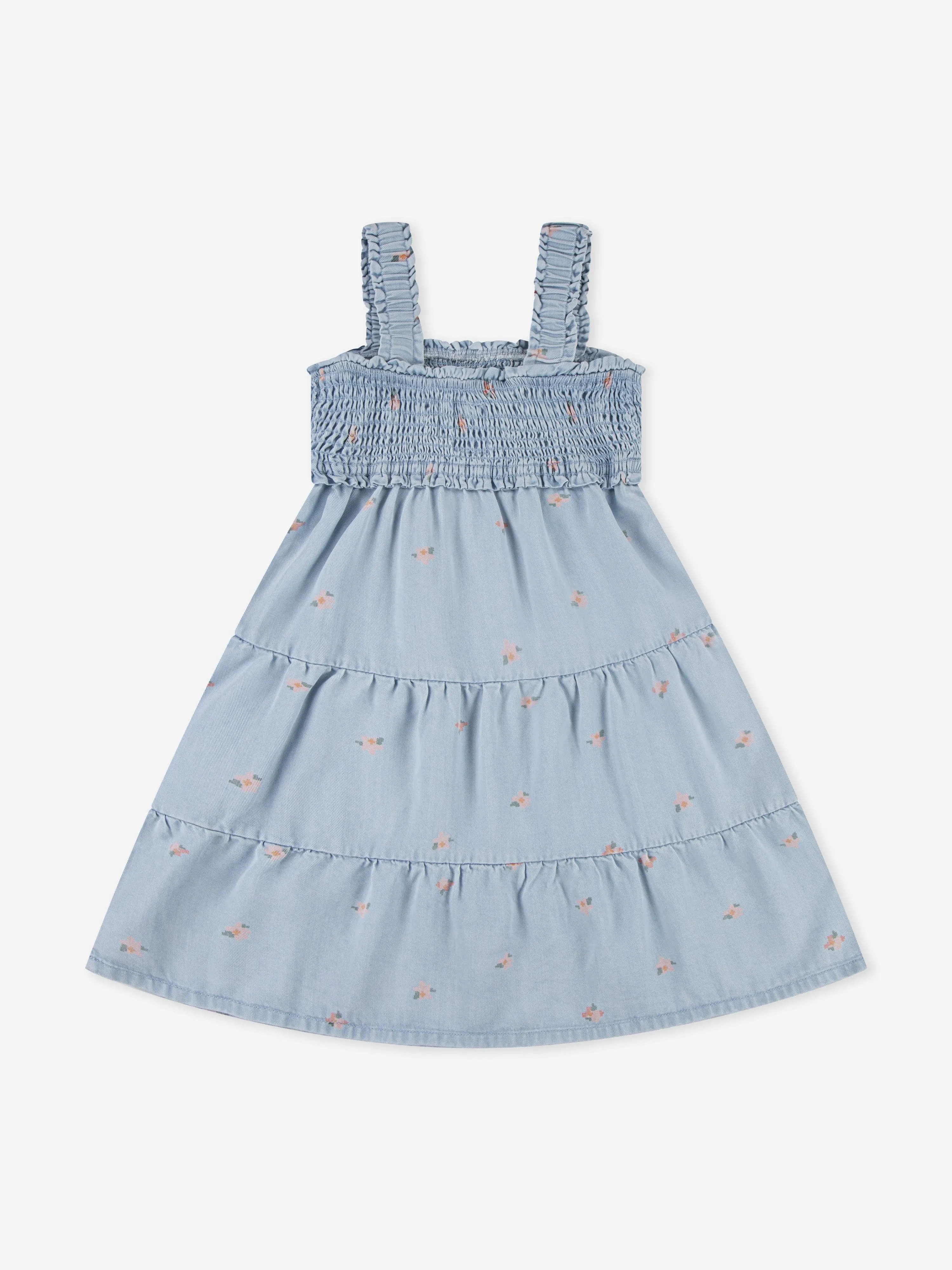 Mädchen Baby Puppen Kleid mit Rüschen in Blau