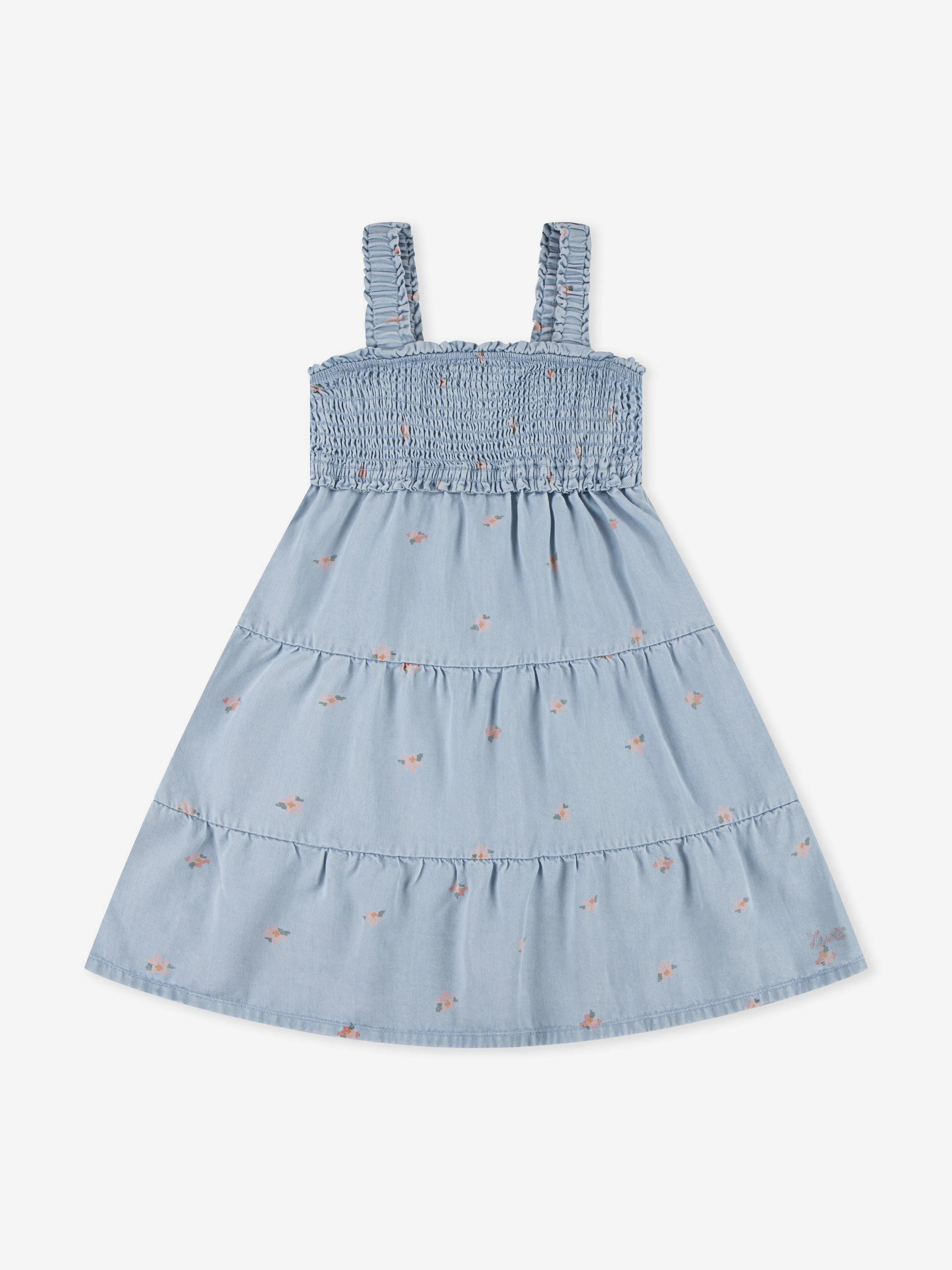 Mädchen Baby Puppen Kleid mit Rüschen in Blau