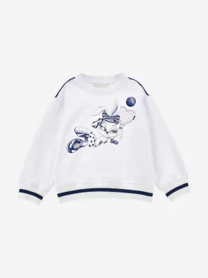 Mädchen Baseball Bunny Sweatshirt in Weiß