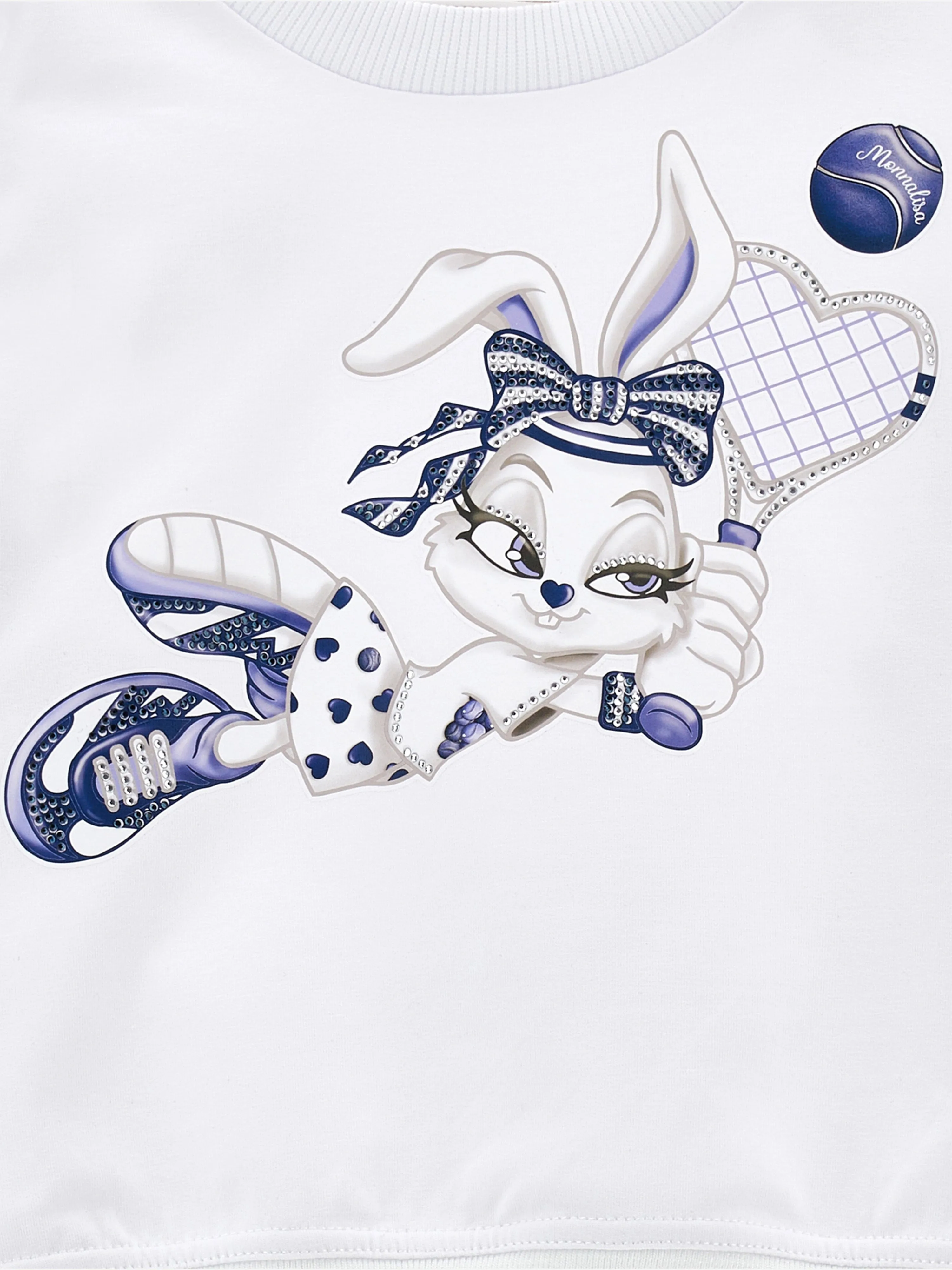 Mädchen Baseball Bunny Sweatshirt in Weiß
