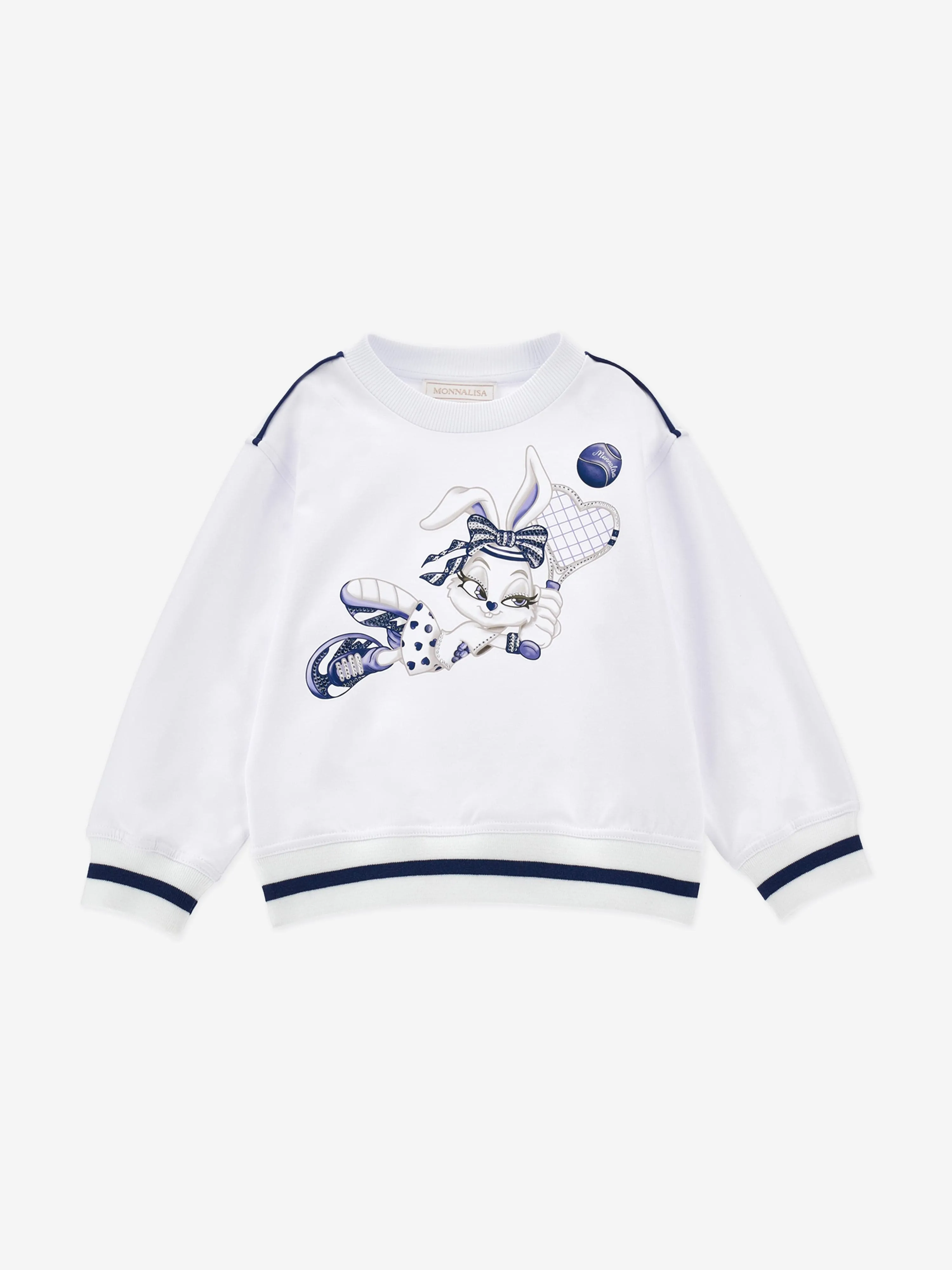 Mädchen Baseball Bunny Sweatshirt in Weiß