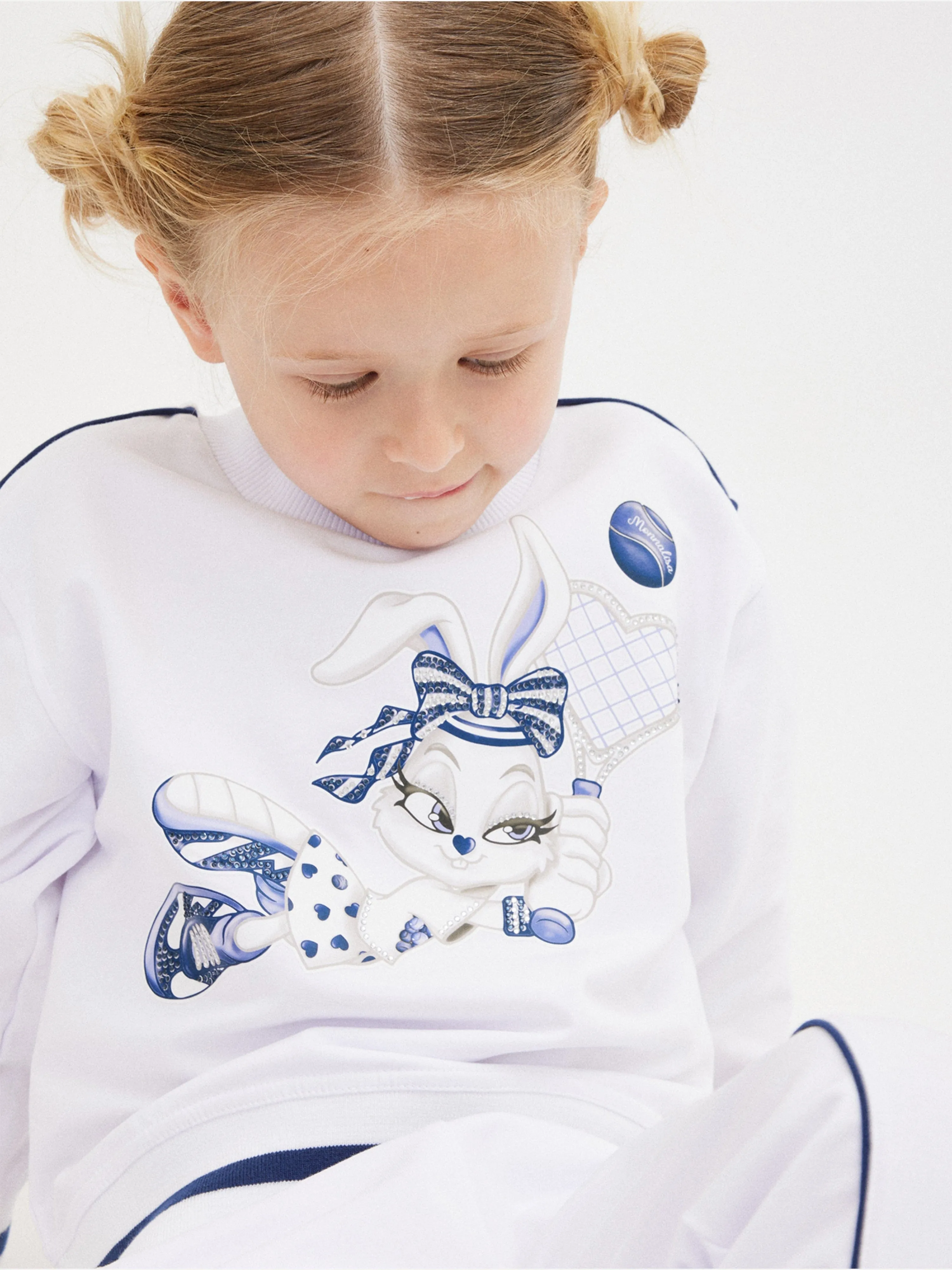 Mädchen Baseball Bunny Sweatshirt in Weiß