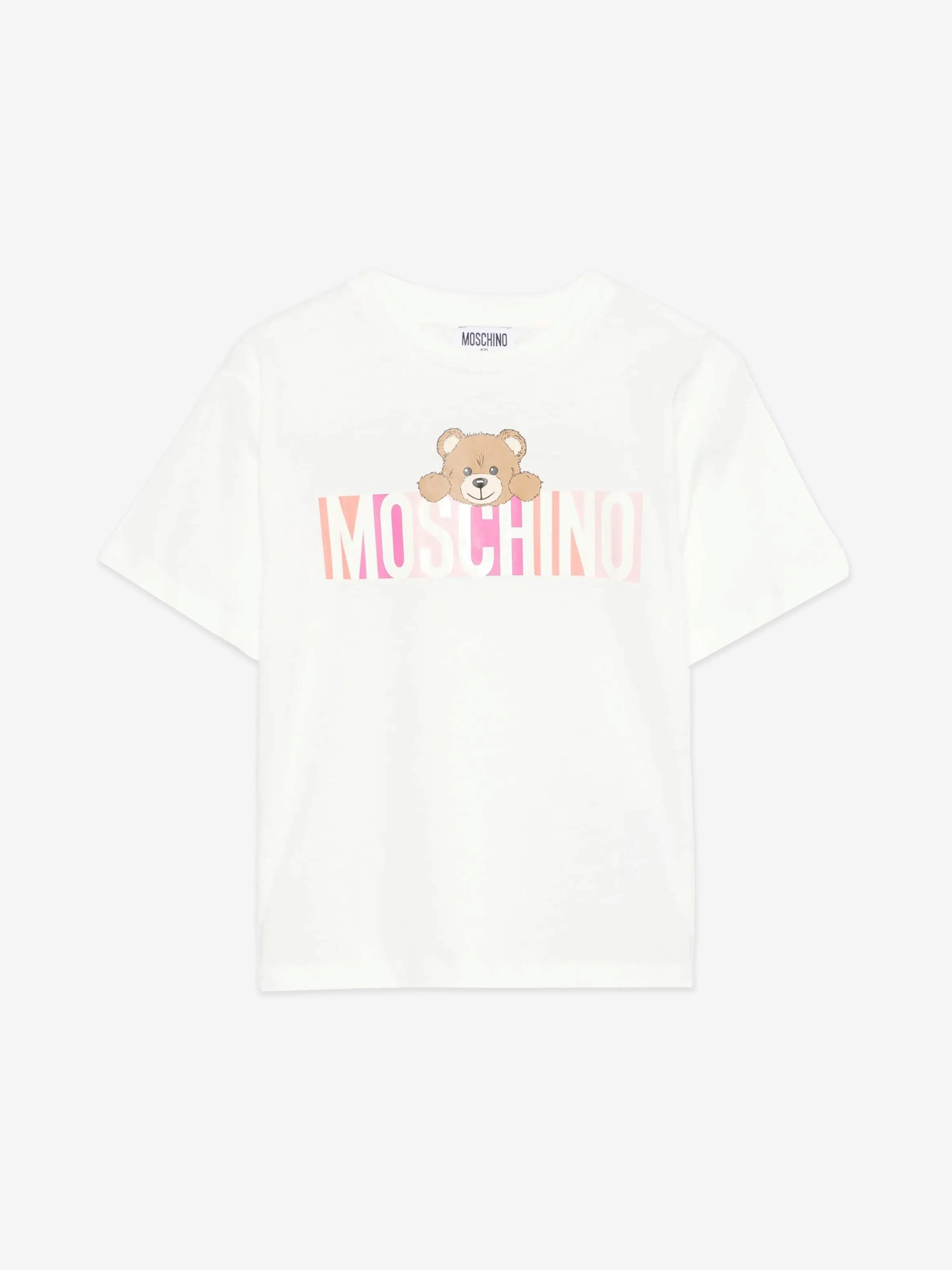 Mädchen Bär Logo T-Shirt in Elfenbein