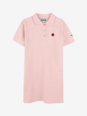 Mädchen Boke Blumen Polo Kleid in Rosa