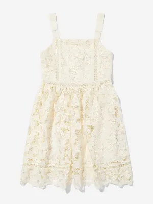 Mädchen Schleifen Spitzenkleid in Weiß