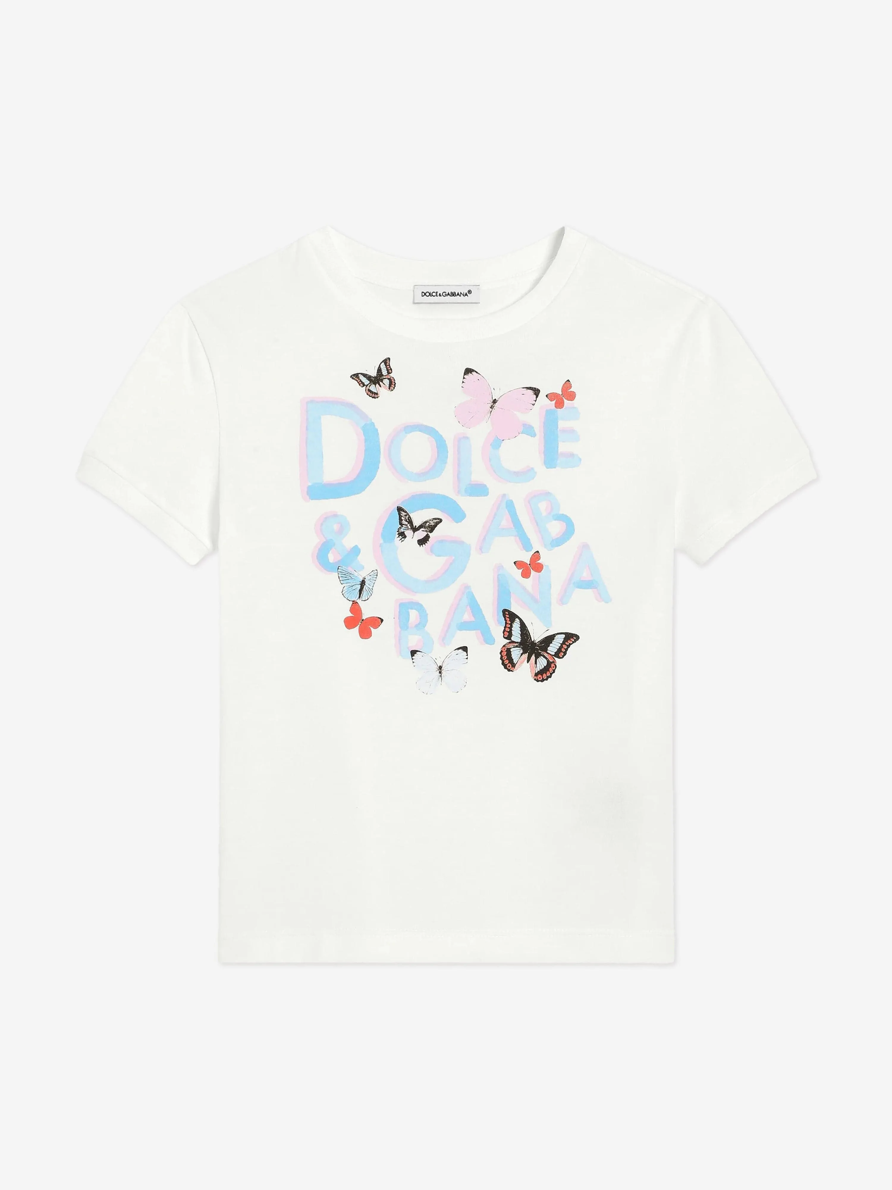 Mädchen Schmetterling Logo T-Shirt in Weiß