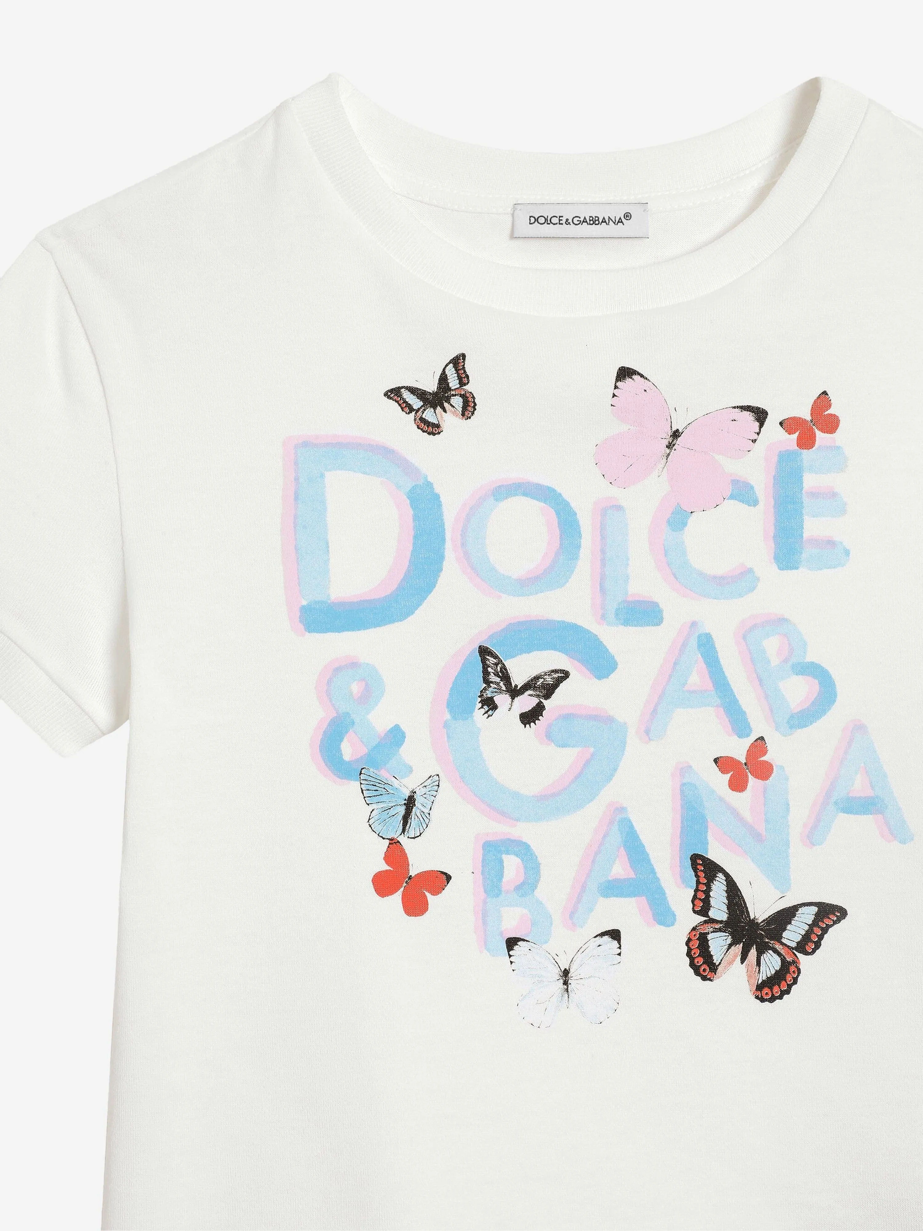 Mädchen Schmetterling Logo T-Shirt in Weiß