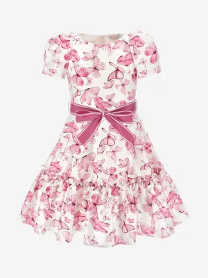 Mädchen Schmetterlingsdruck Kleid in Rosa