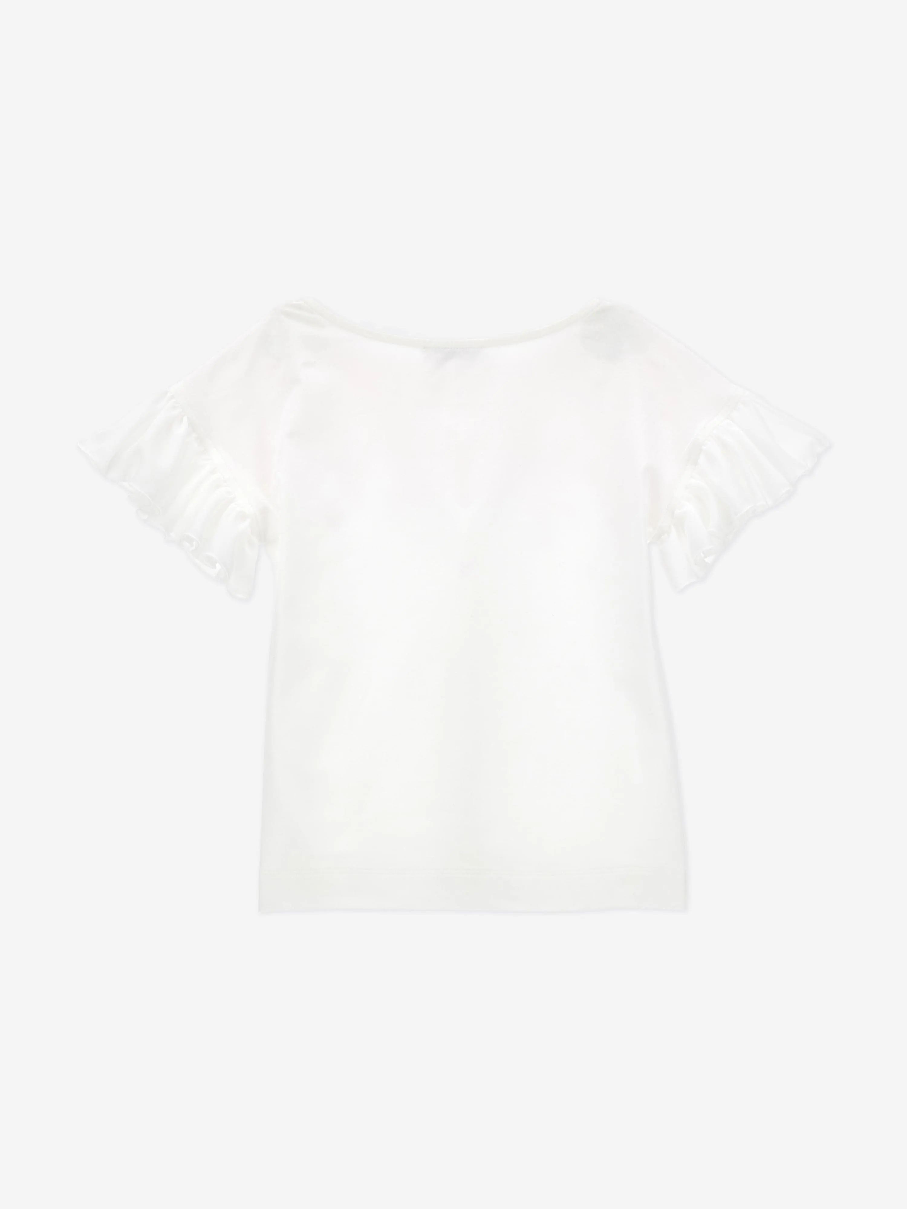 Mädchen Schmetterlingsdruck T-Shirt in Elfenbein