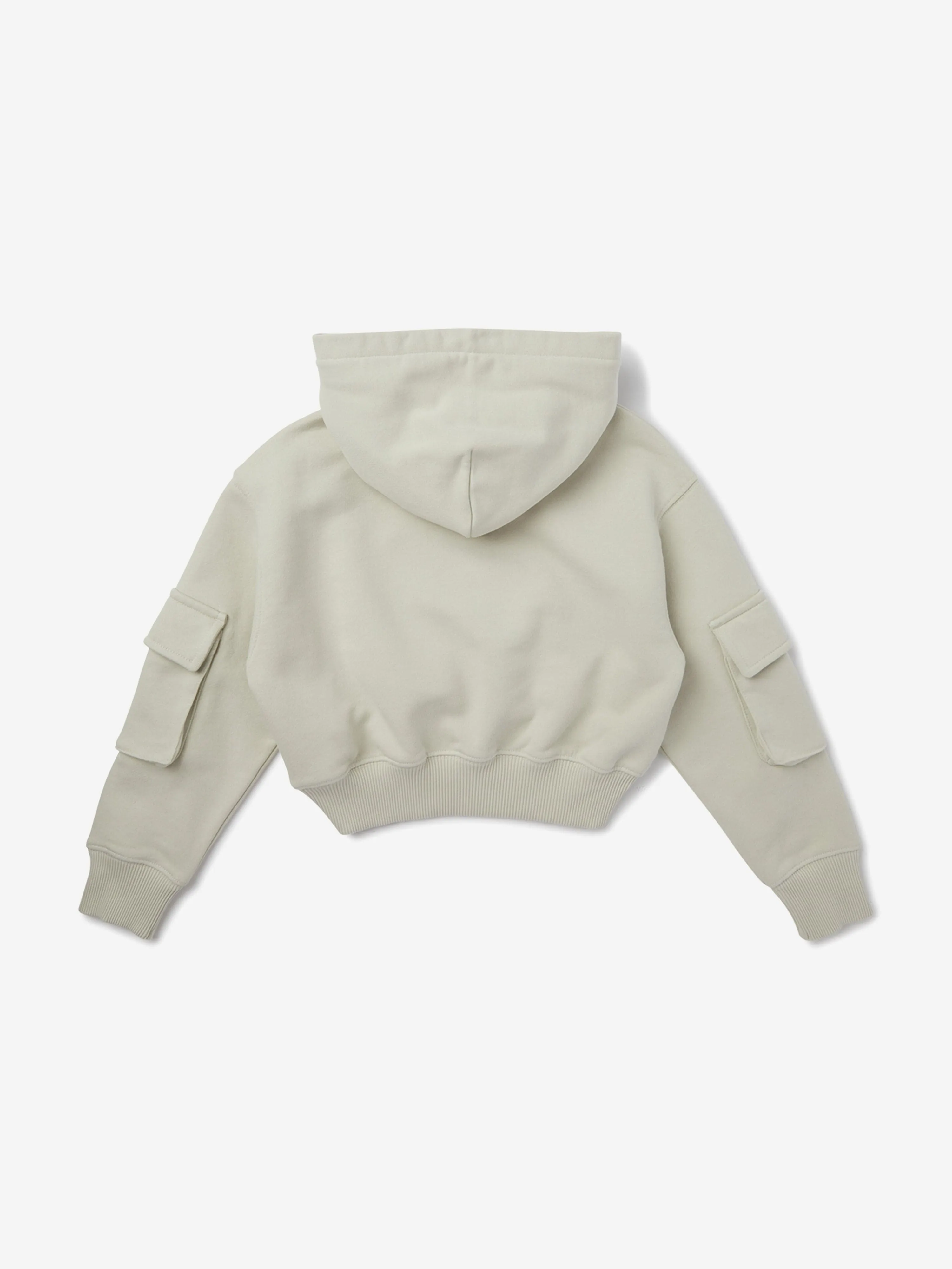 Mädchen Cargo Cropped Hoodie in Grau