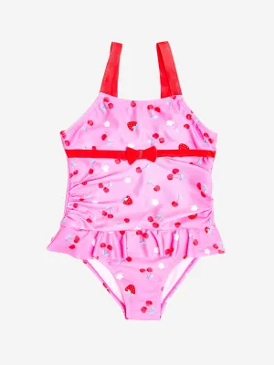 Mädchen Kirsch Badeanzug in Rosa (UPF50 )