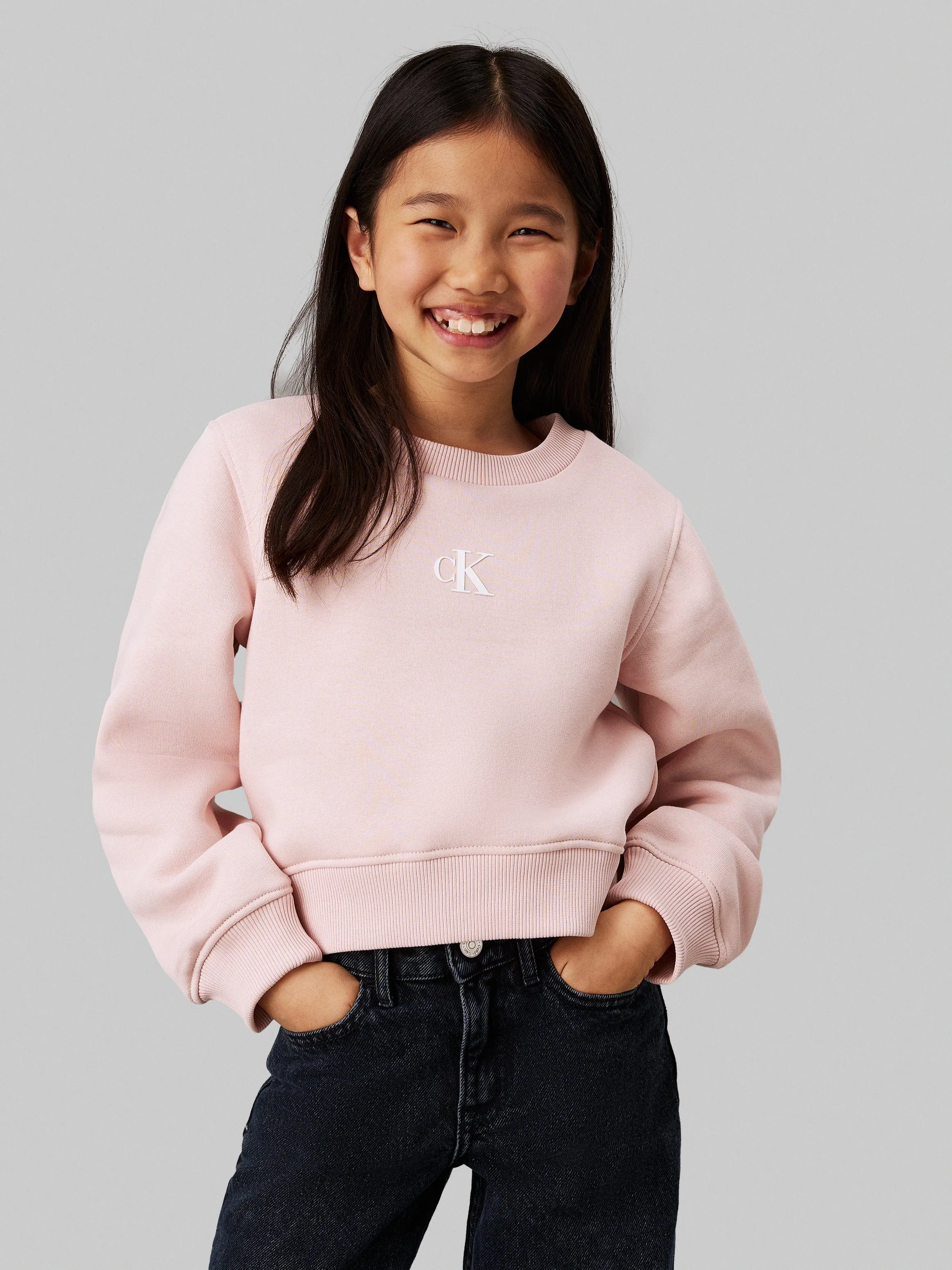 Mädchen CK Logo Sweatshirt in Rosa