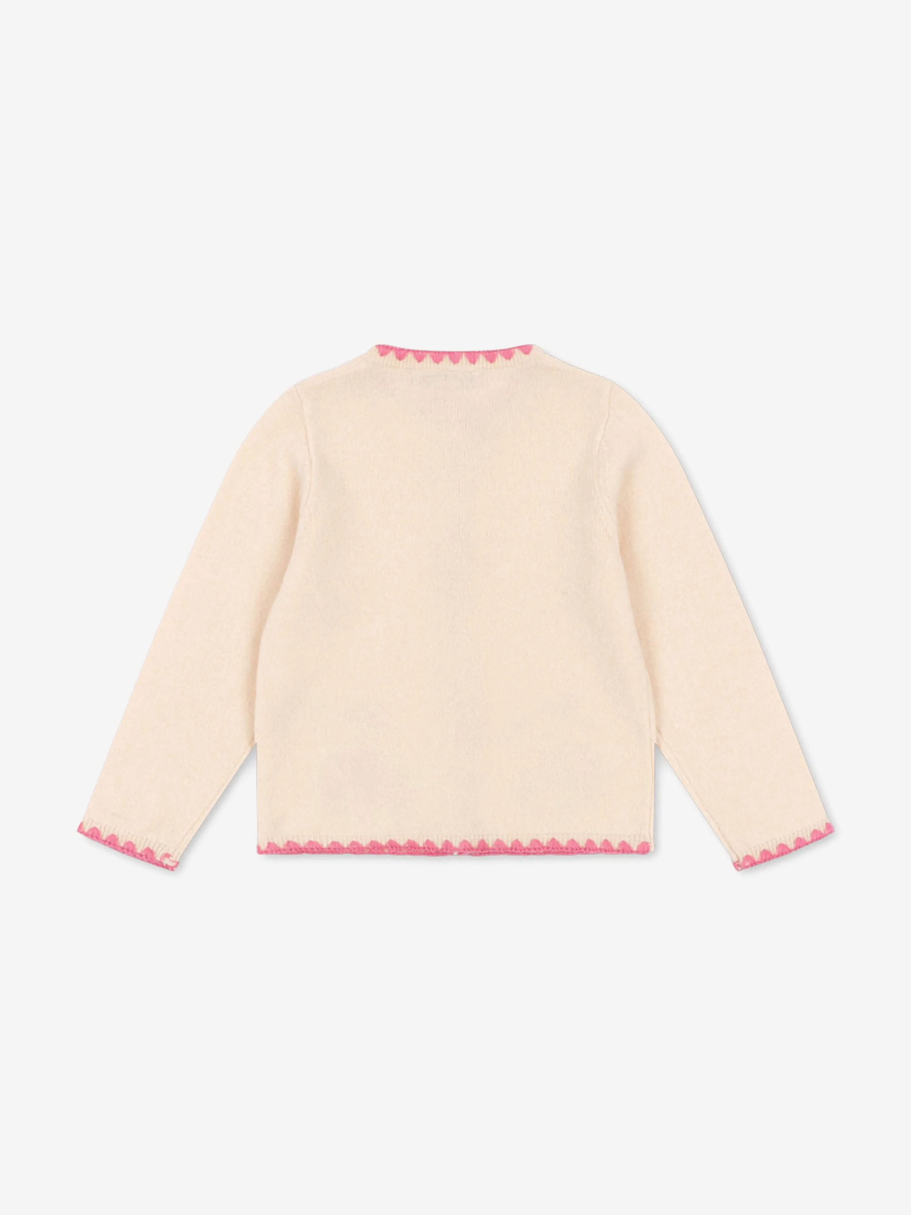 Mädchen Collette Woll Strick Cardigan in Elfenbein