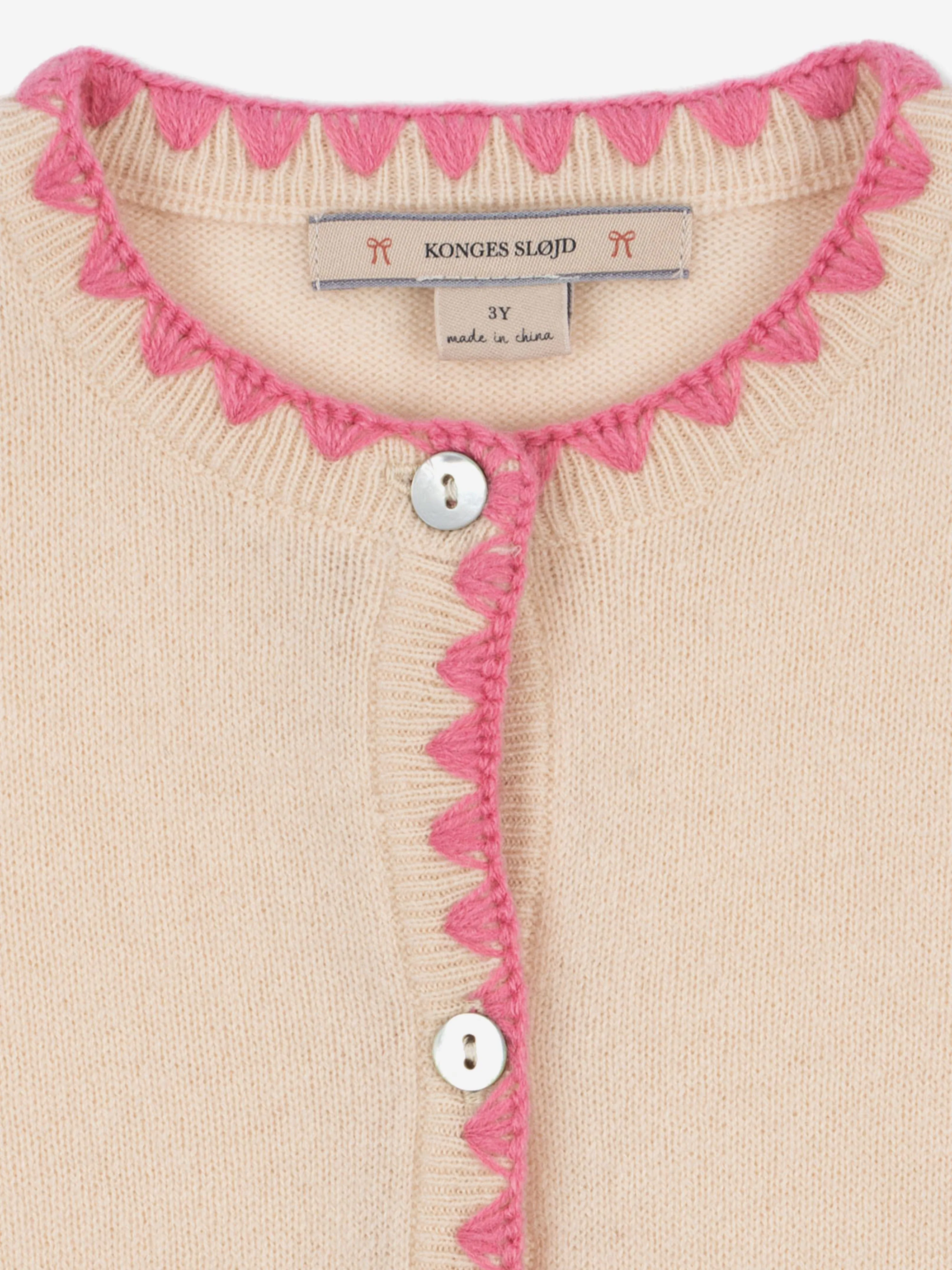 Mädchen Collette Woll Strick Cardigan in Elfenbein