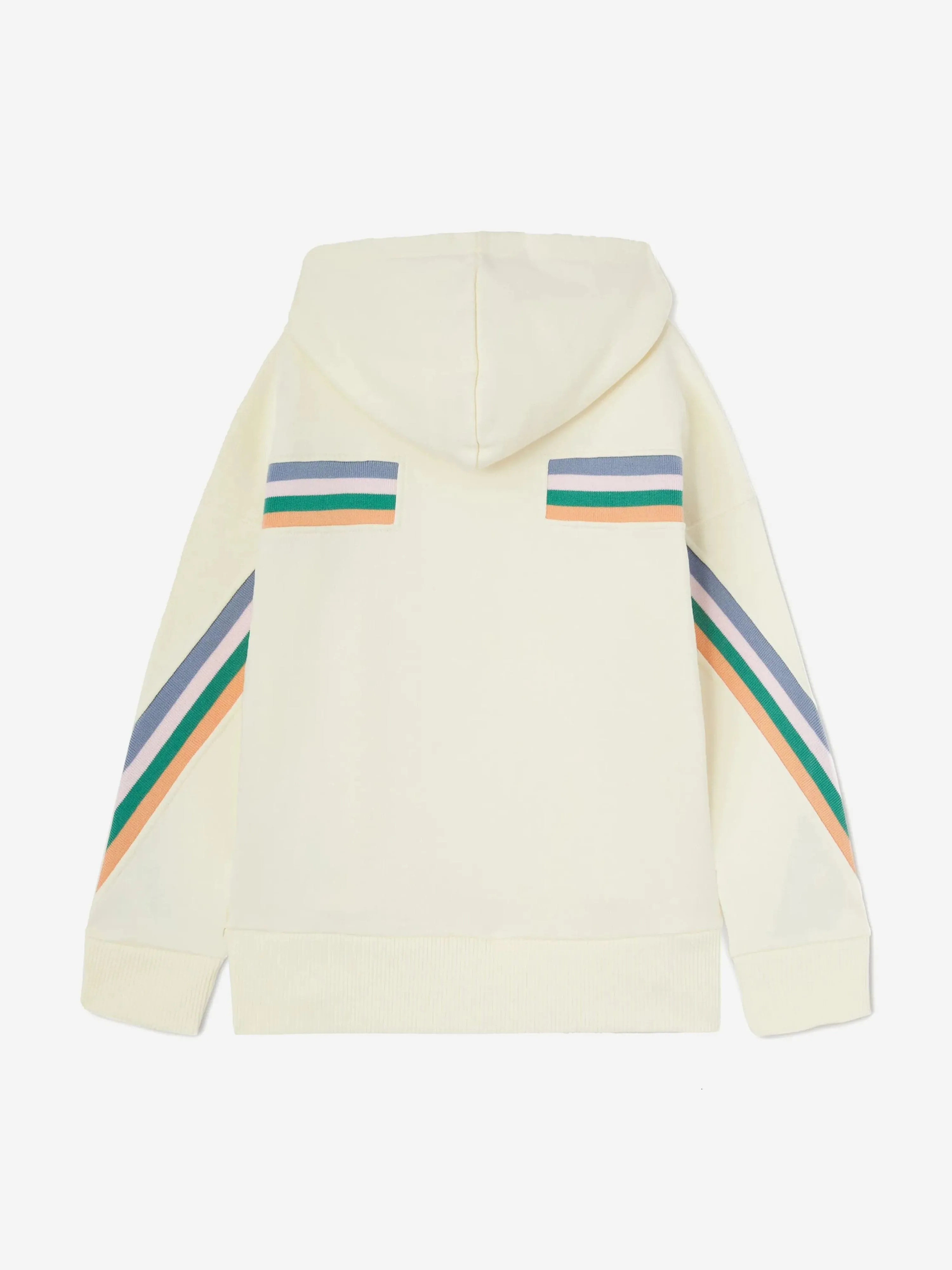Buntes Kapuzenpullover-Trackjacke für Mädchen in Elfenbein