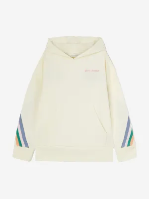 Buntes Kapuzenpullover-Trackjacke für Mädchen in Elfenbein