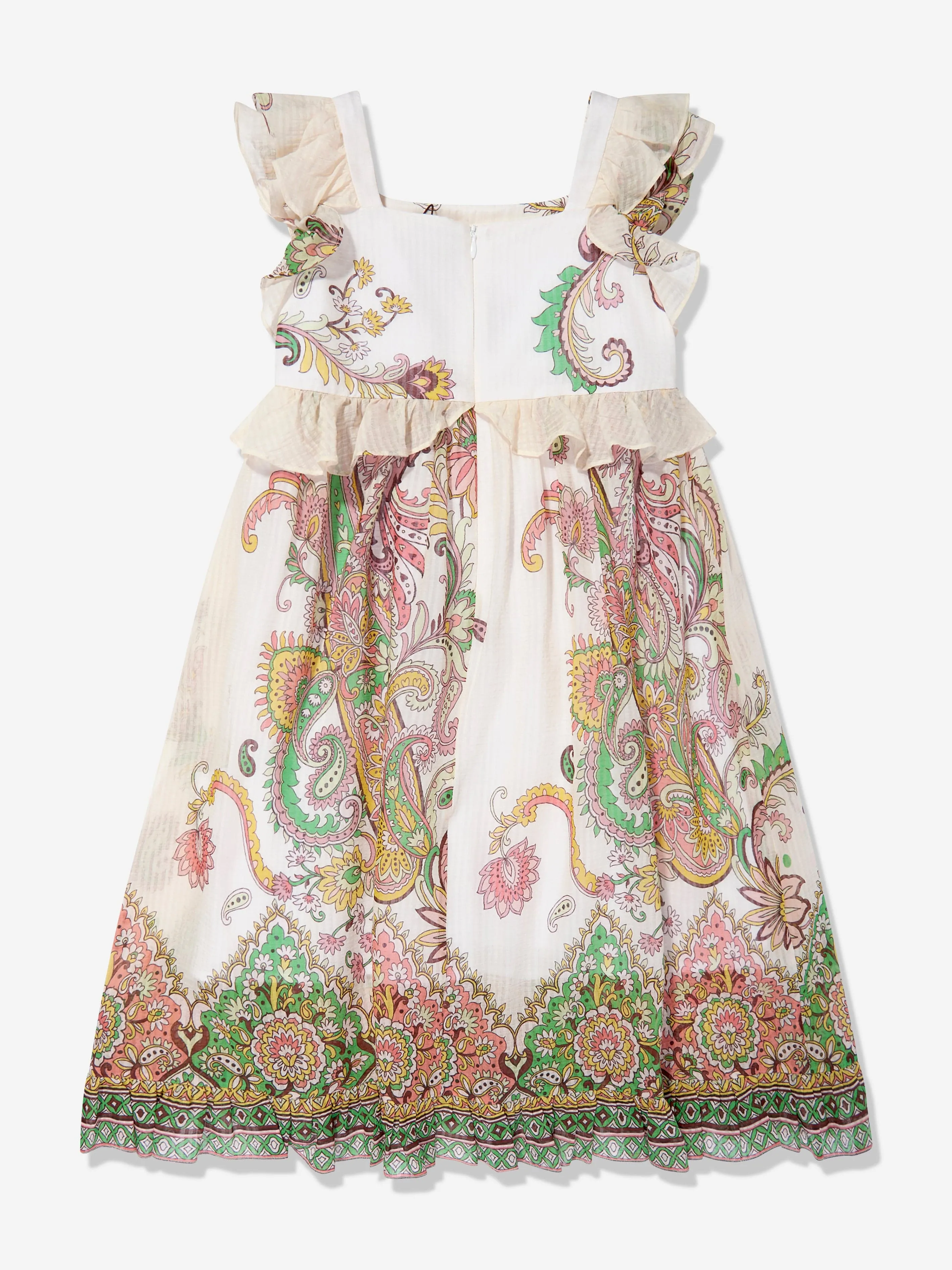 Mädchen Baumwolle und Seide Paisley Druck Kleid in Mehrfarben