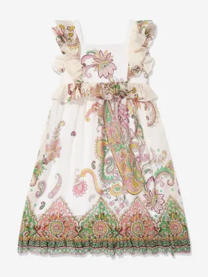 Mädchen Baumwolle und Seide Paisley Druck Kleid in Mehrfarben