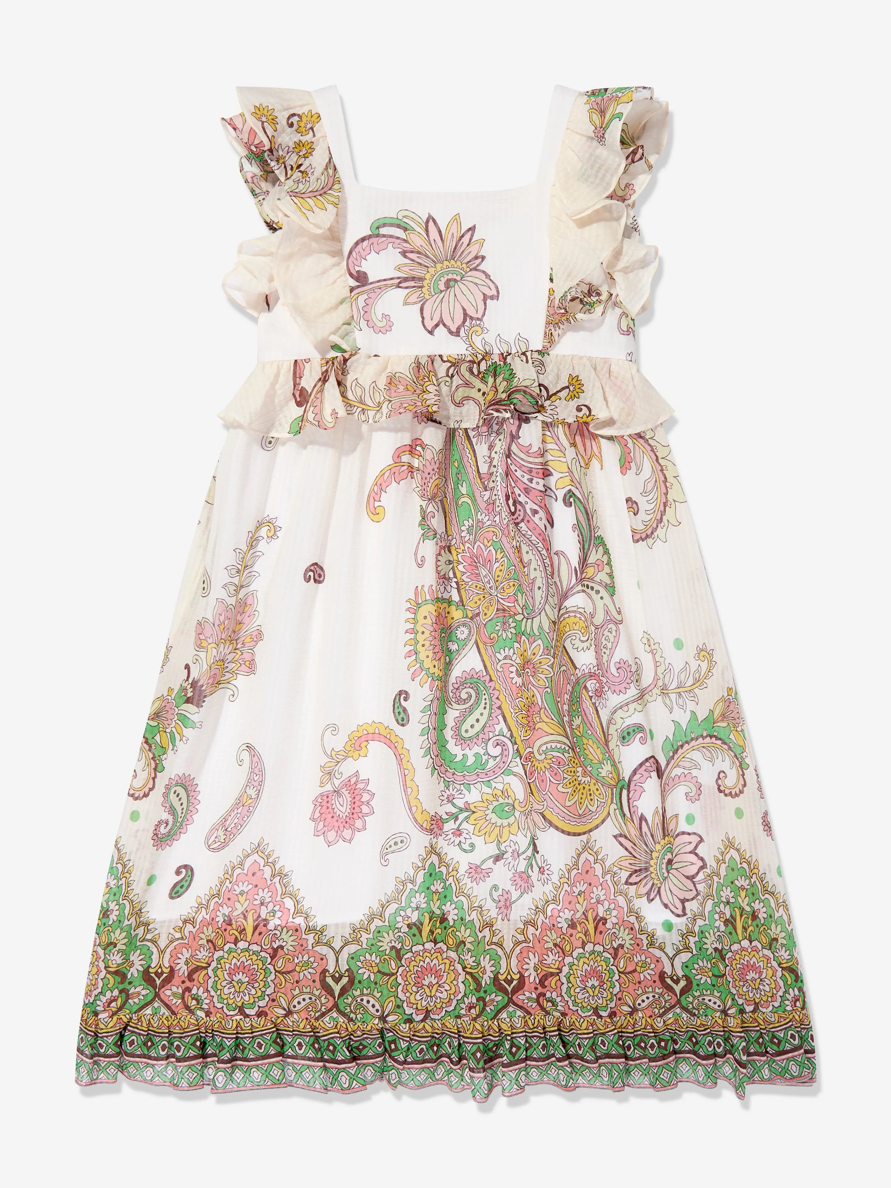 Mädchen Baumwolle und Seide Paisley Druck Kleid in Mehrfarben