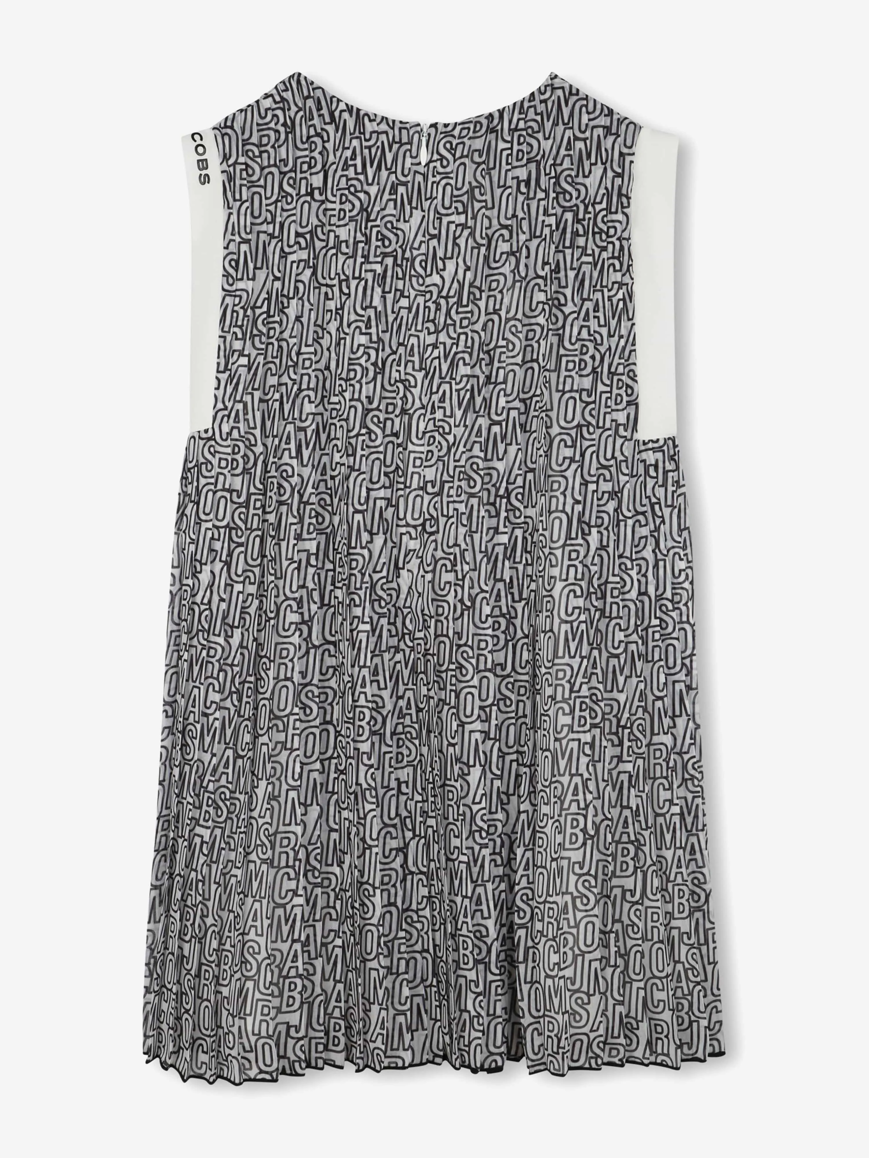 Mädchen Krepp Plissiertes Logo-Kleid in Schwarz