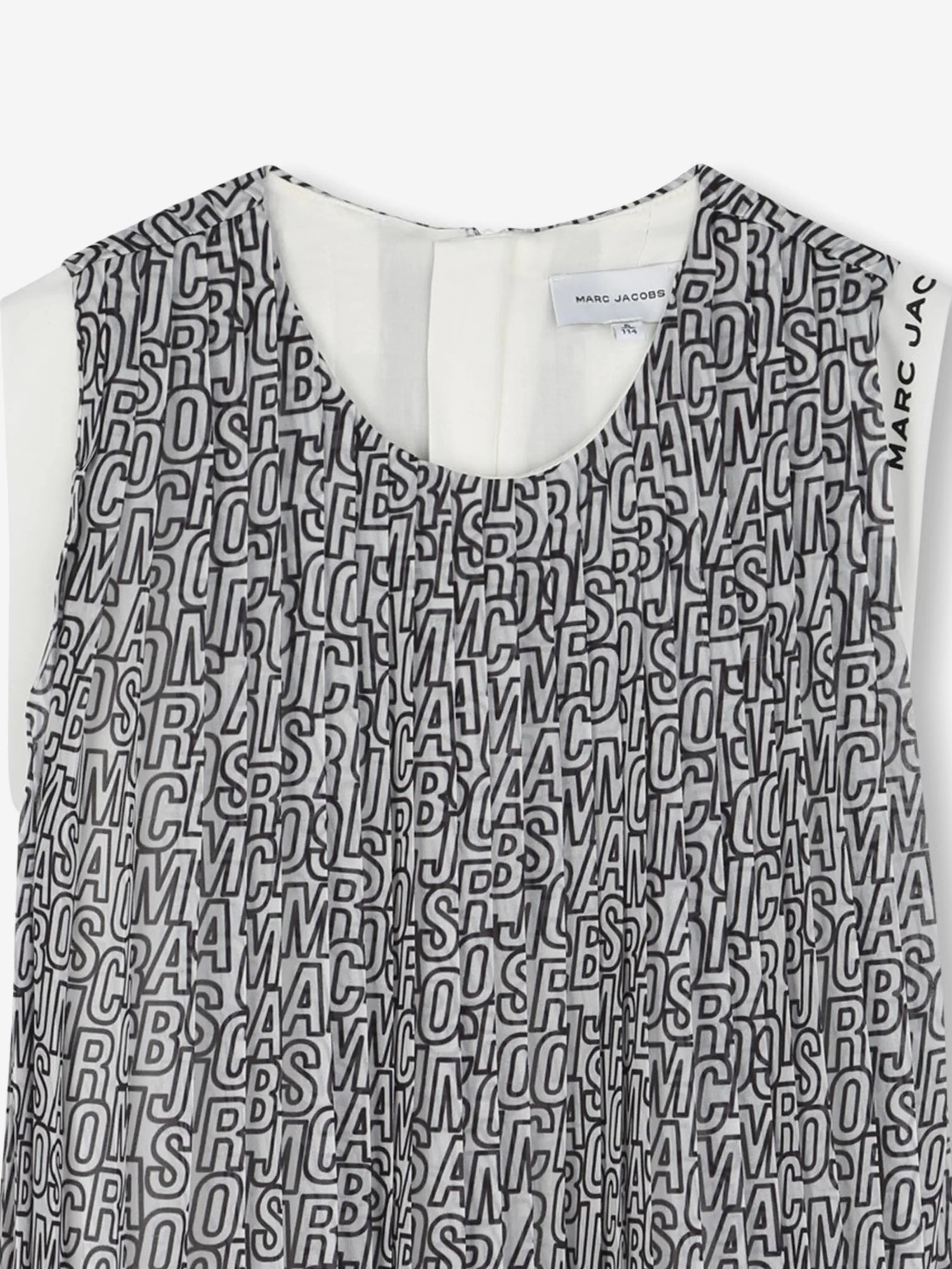 Mädchen Krepp Plissiertes Logo-Kleid in Schwarz
