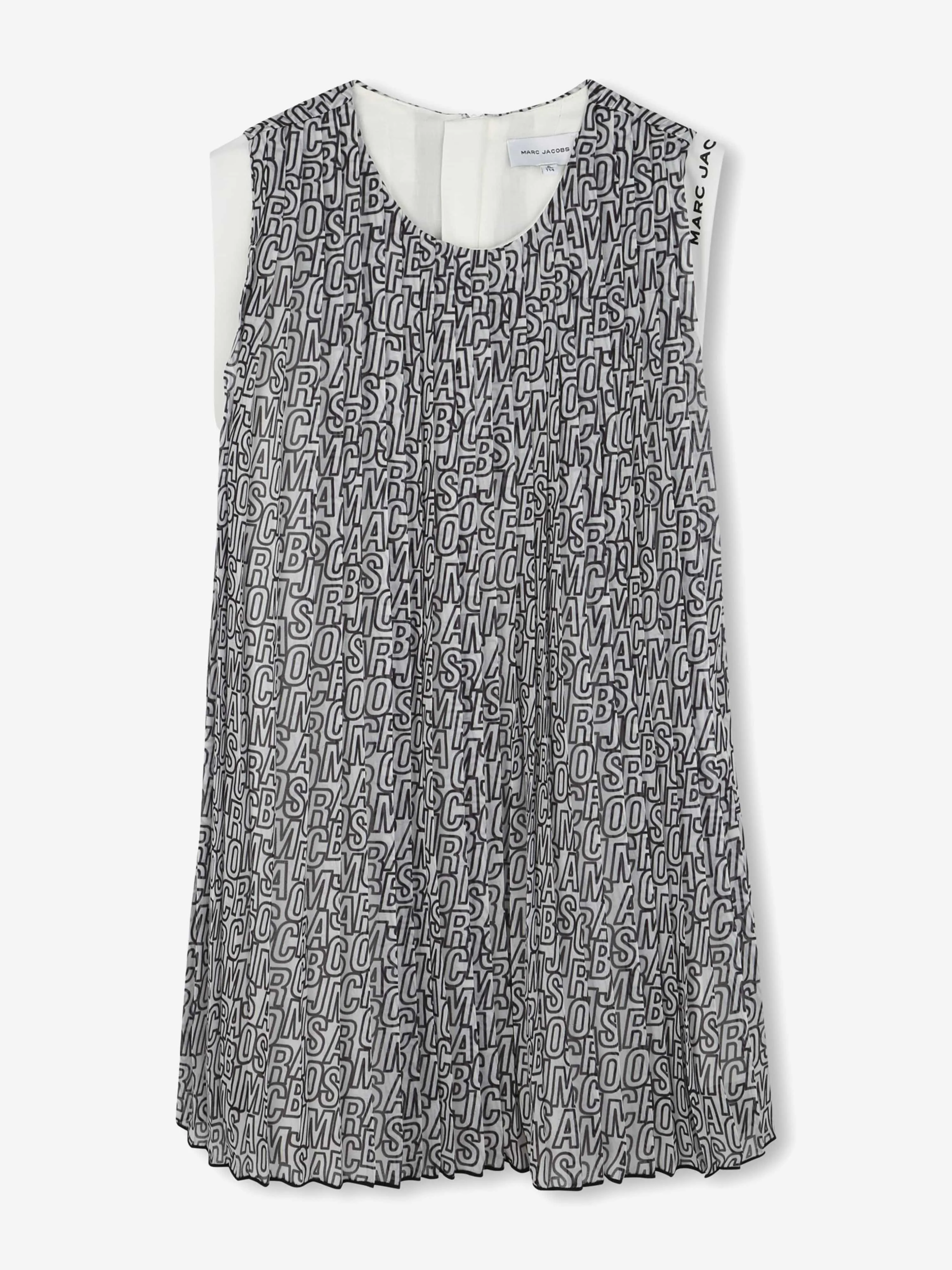 Mädchen Krepp Plissiertes Logo-Kleid in Schwarz