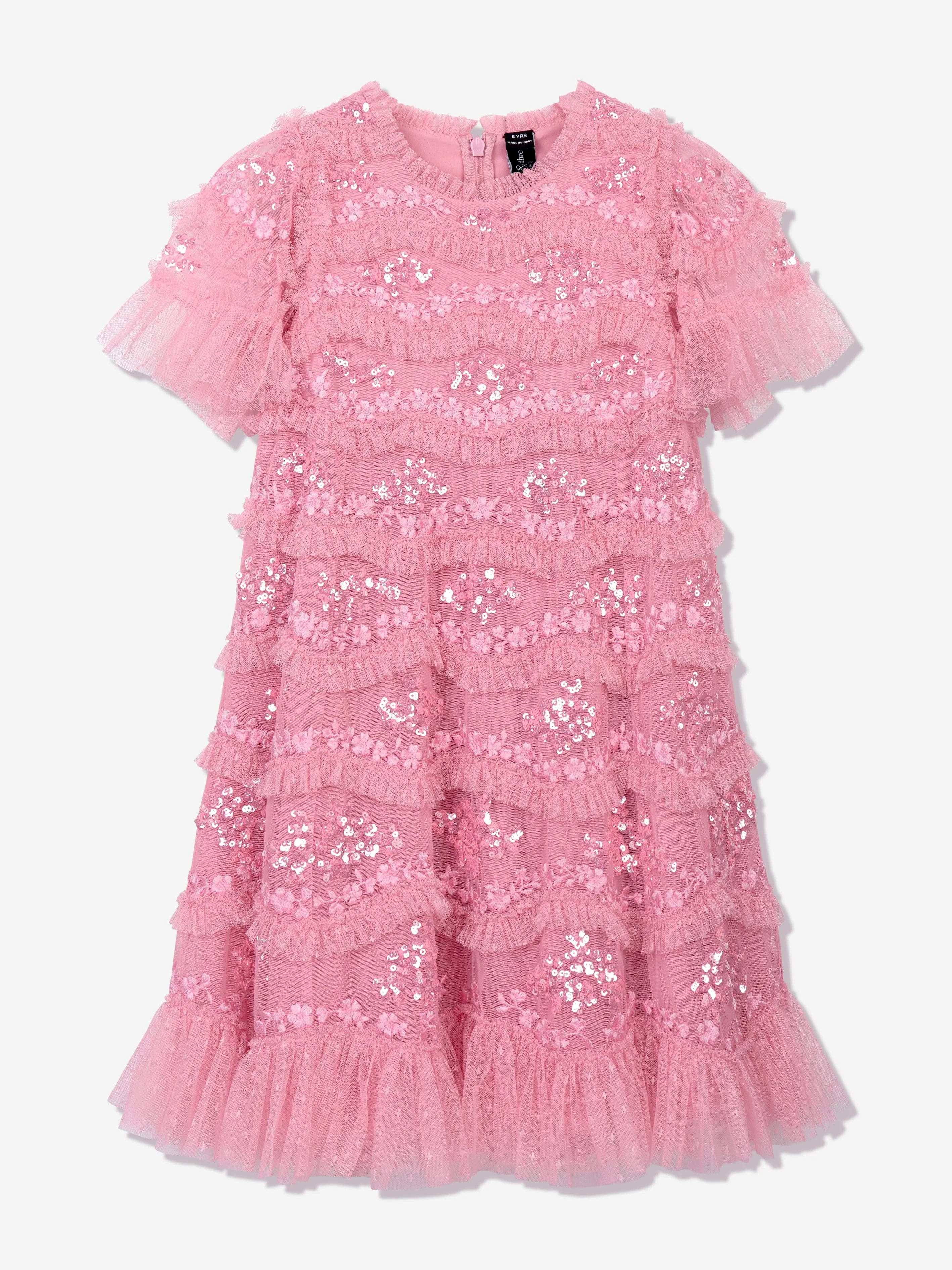 Mädchen Daisy Wave Kleid in Rosa