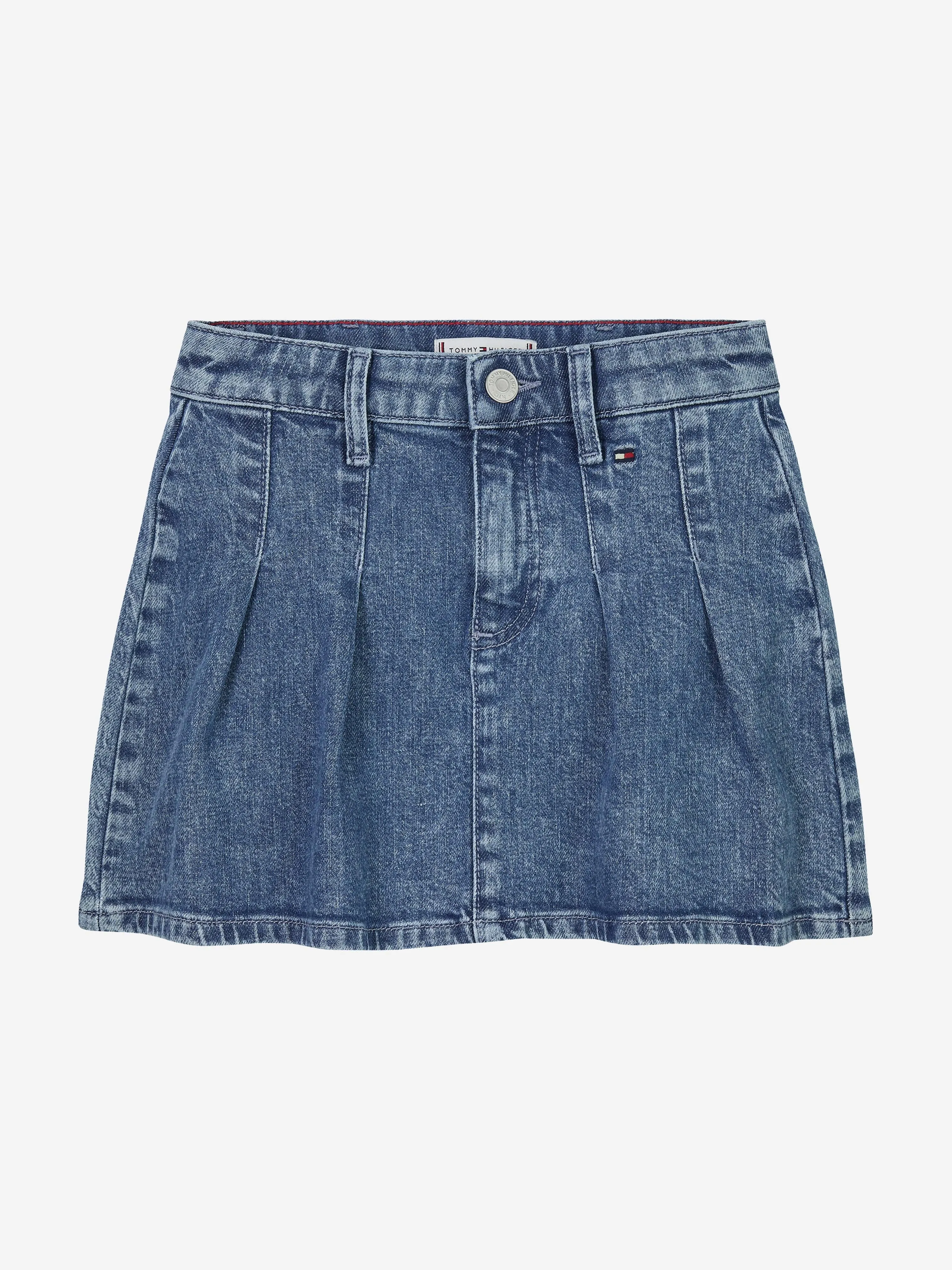 Mädchen Denim Plisseerock in Blau