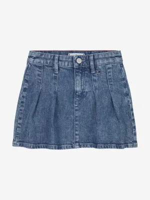 Mädchen Denim Plisseerock in Blau