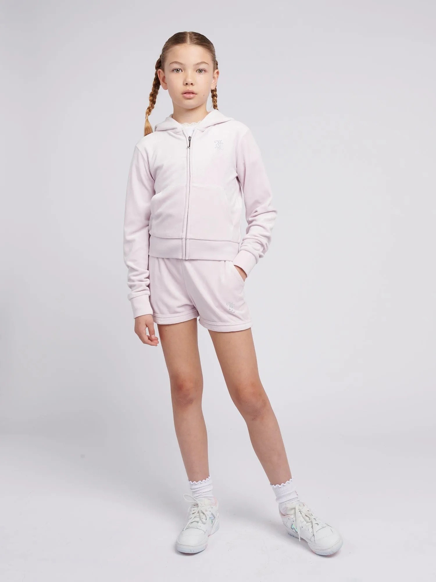 Mädchen Diamante Logo Reißverschluss Top in Lila