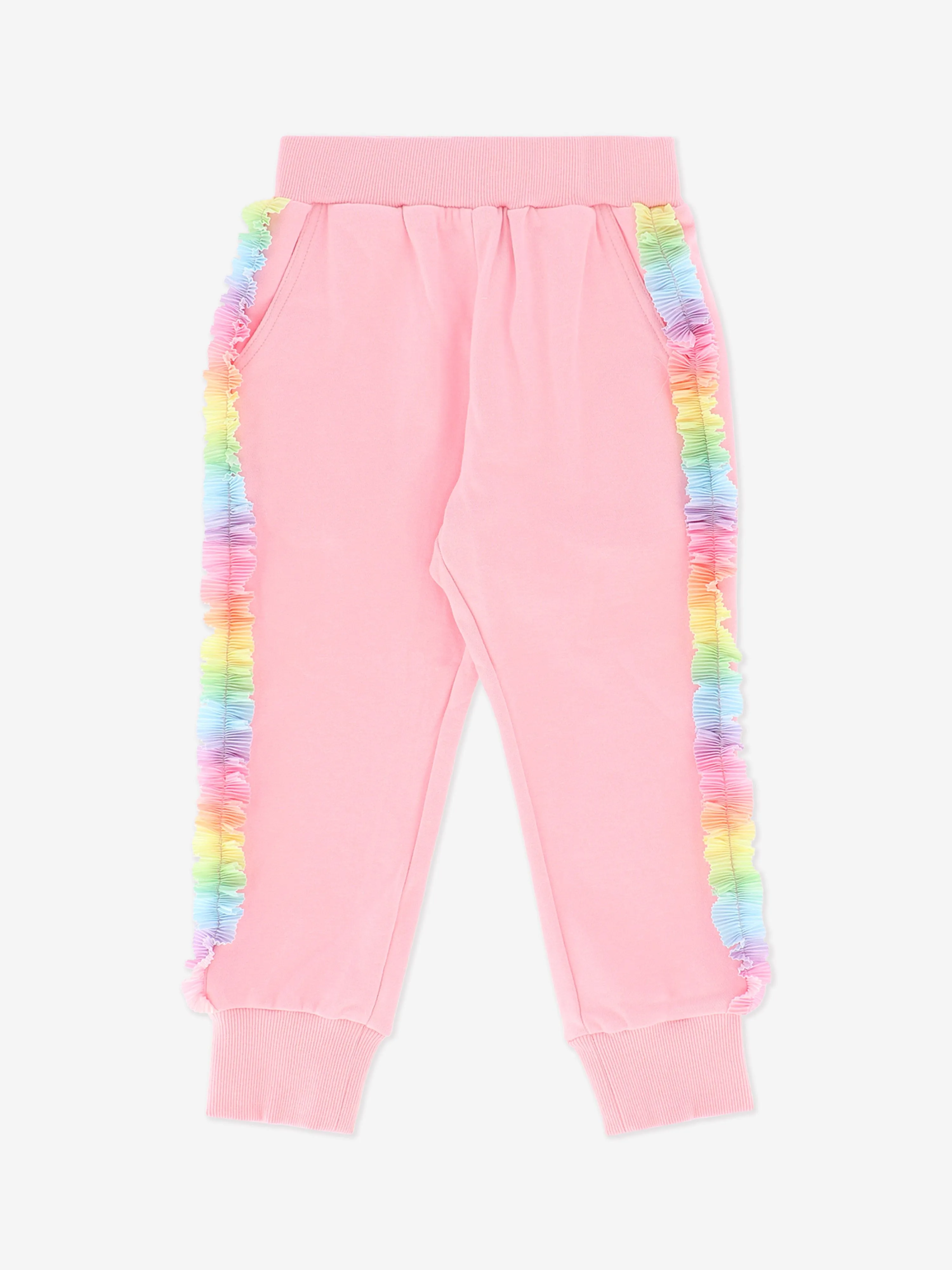 Mädchen Estella Regenbogen-Saum Trainingsanzug in Rosa