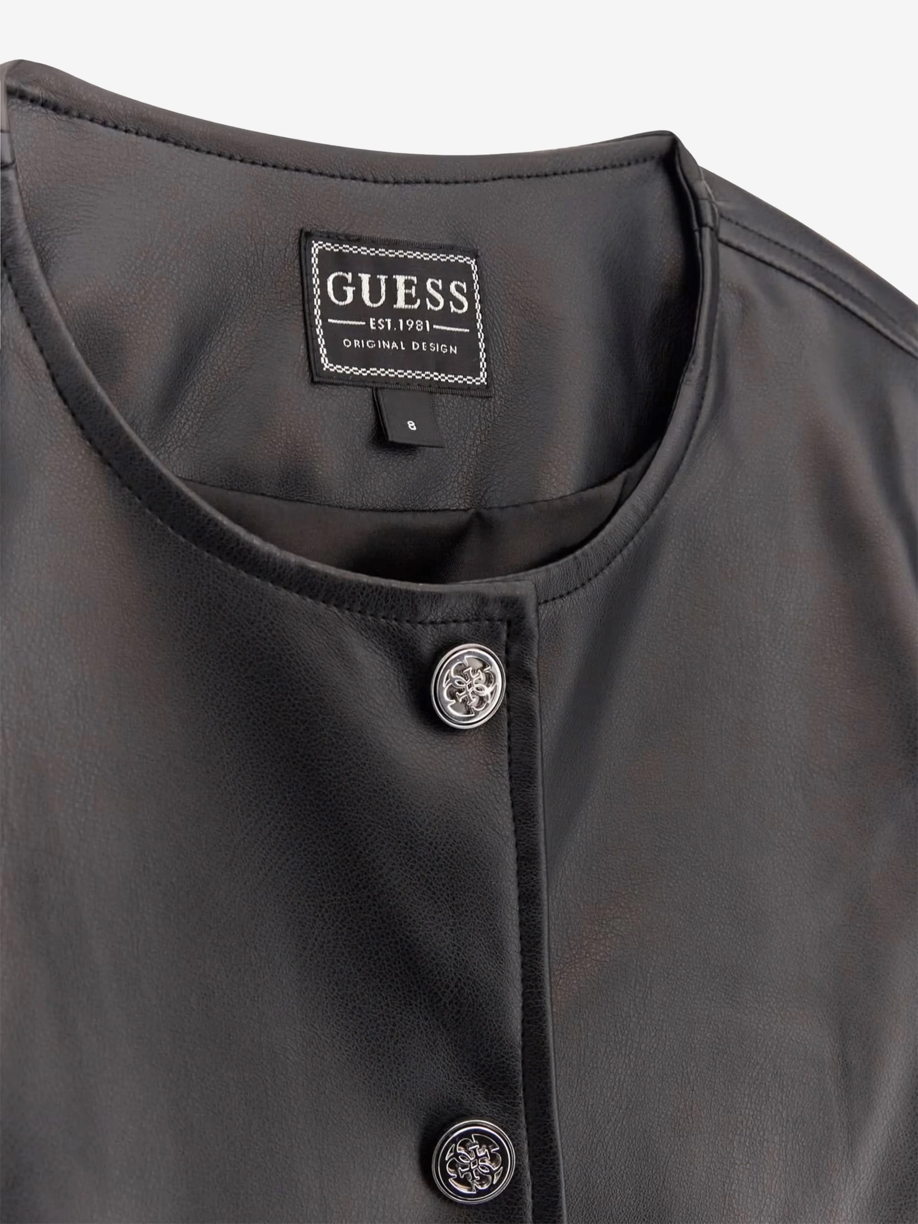 Mädchen Kunstlederjacke in Schwarz