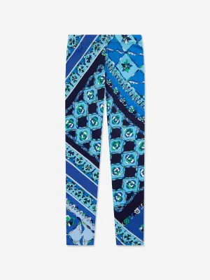 Girls Festa Print Leggings in Blau