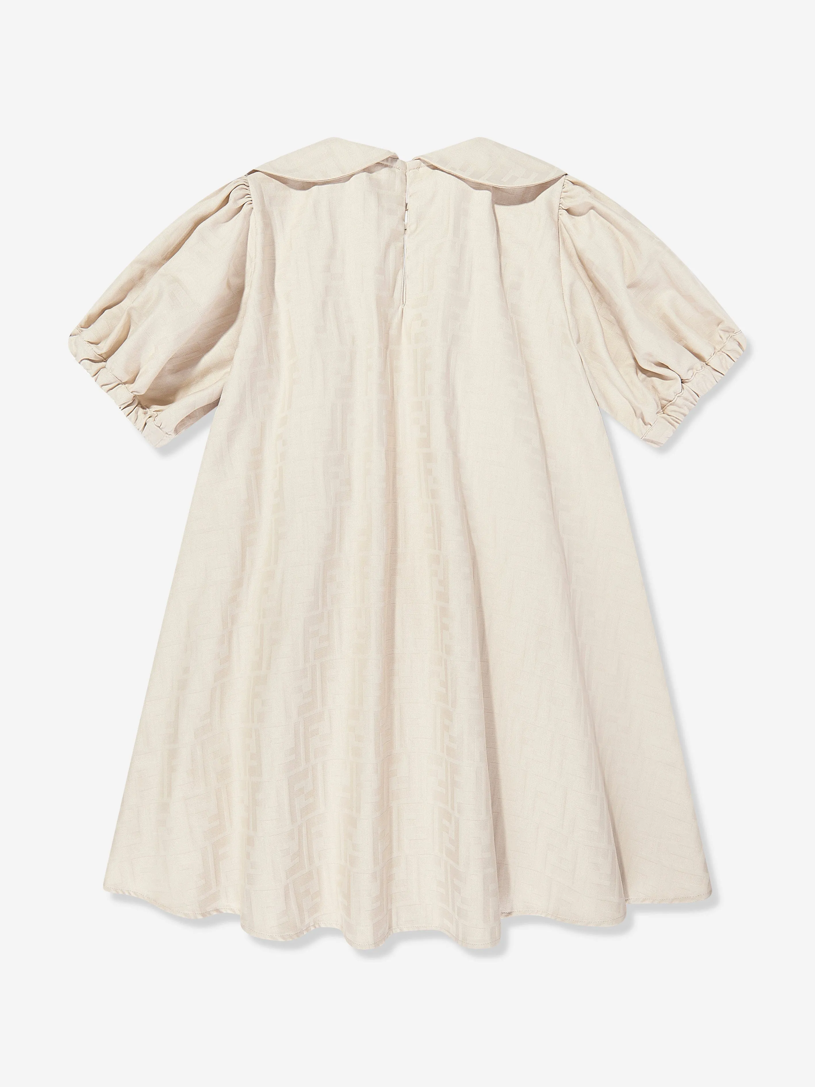 Mädchen FF Jacquard Logo Kleid in Beige