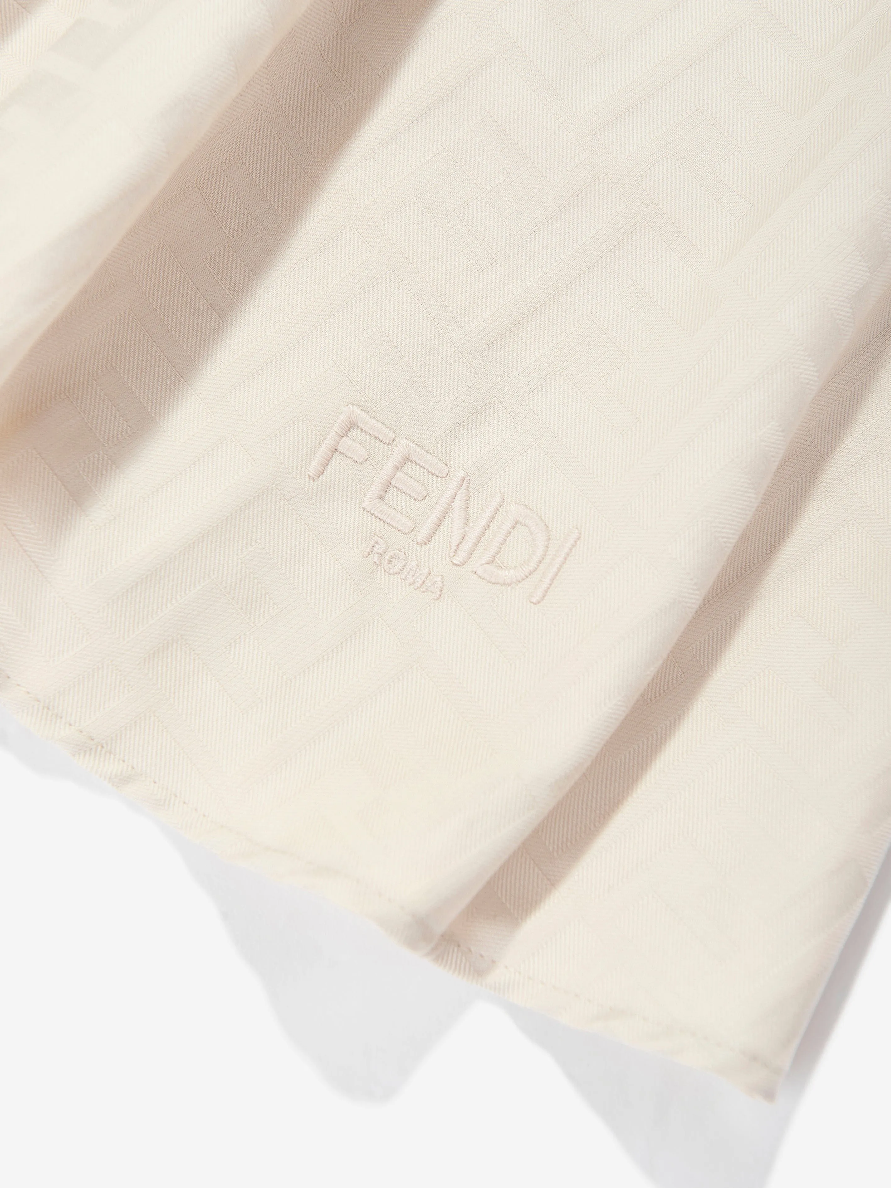 Mädchen FF Jacquard Logo Kleid in Beige