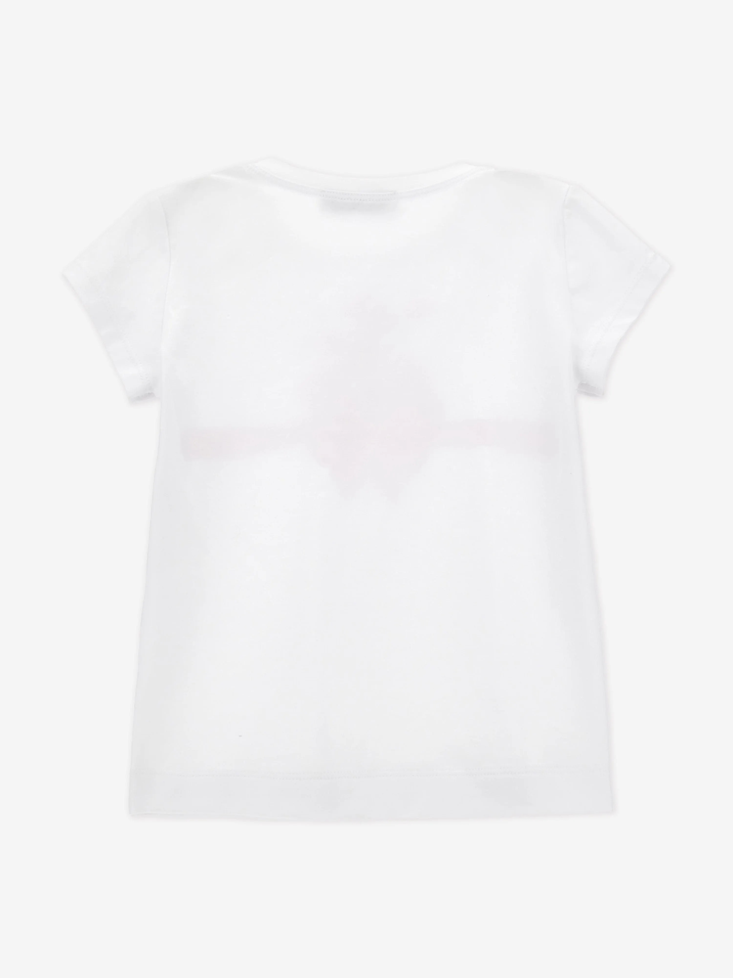 Mädchen Blumen-Schleifen T-Shirt in Weiß