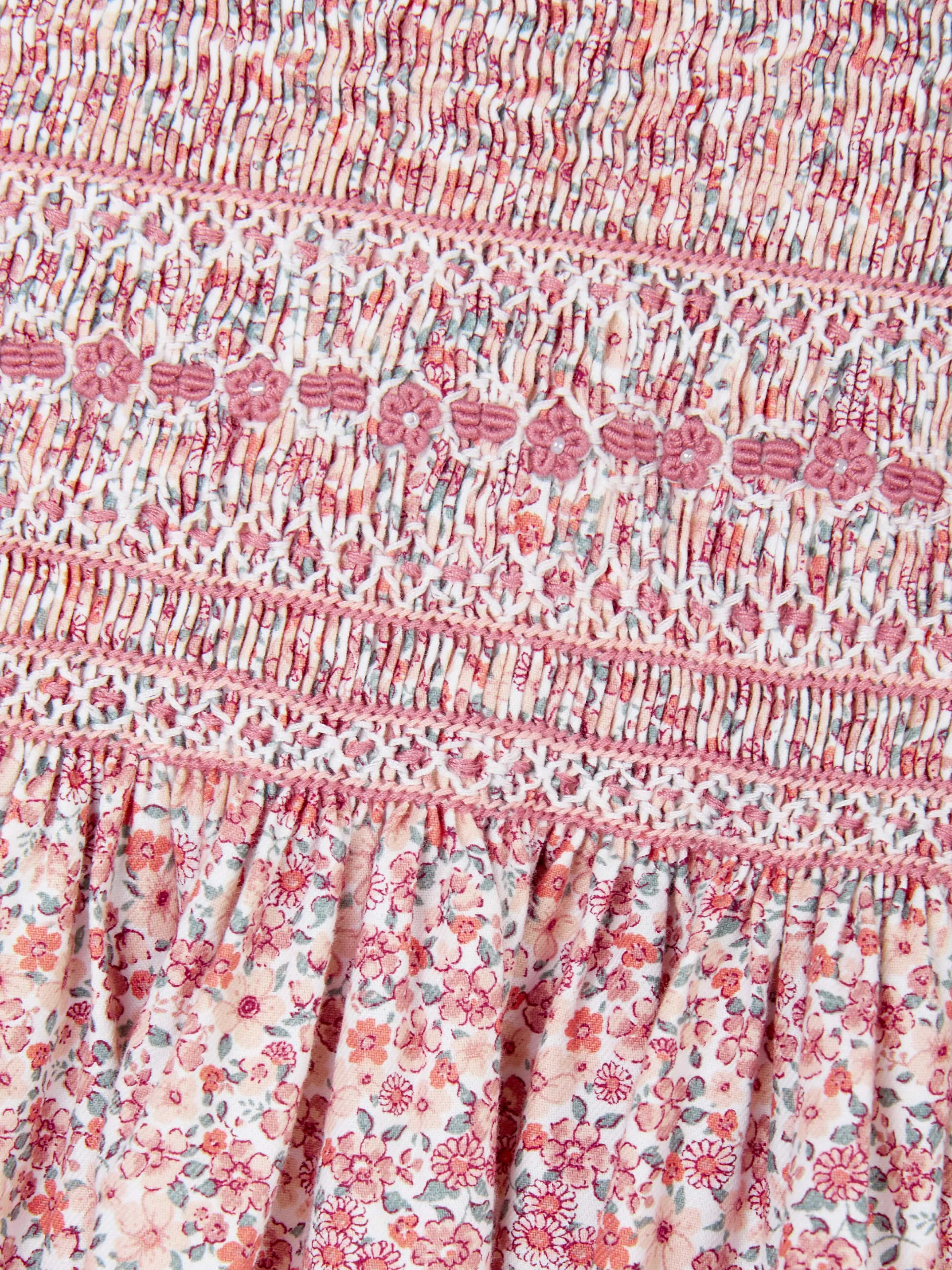Mädchen Blumenkleid mit Rüschen in Rosa