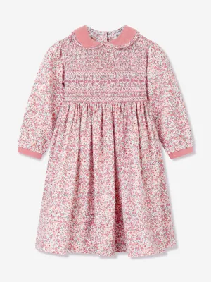 Mädchen Blumenkleid mit Rüschen in Rosa