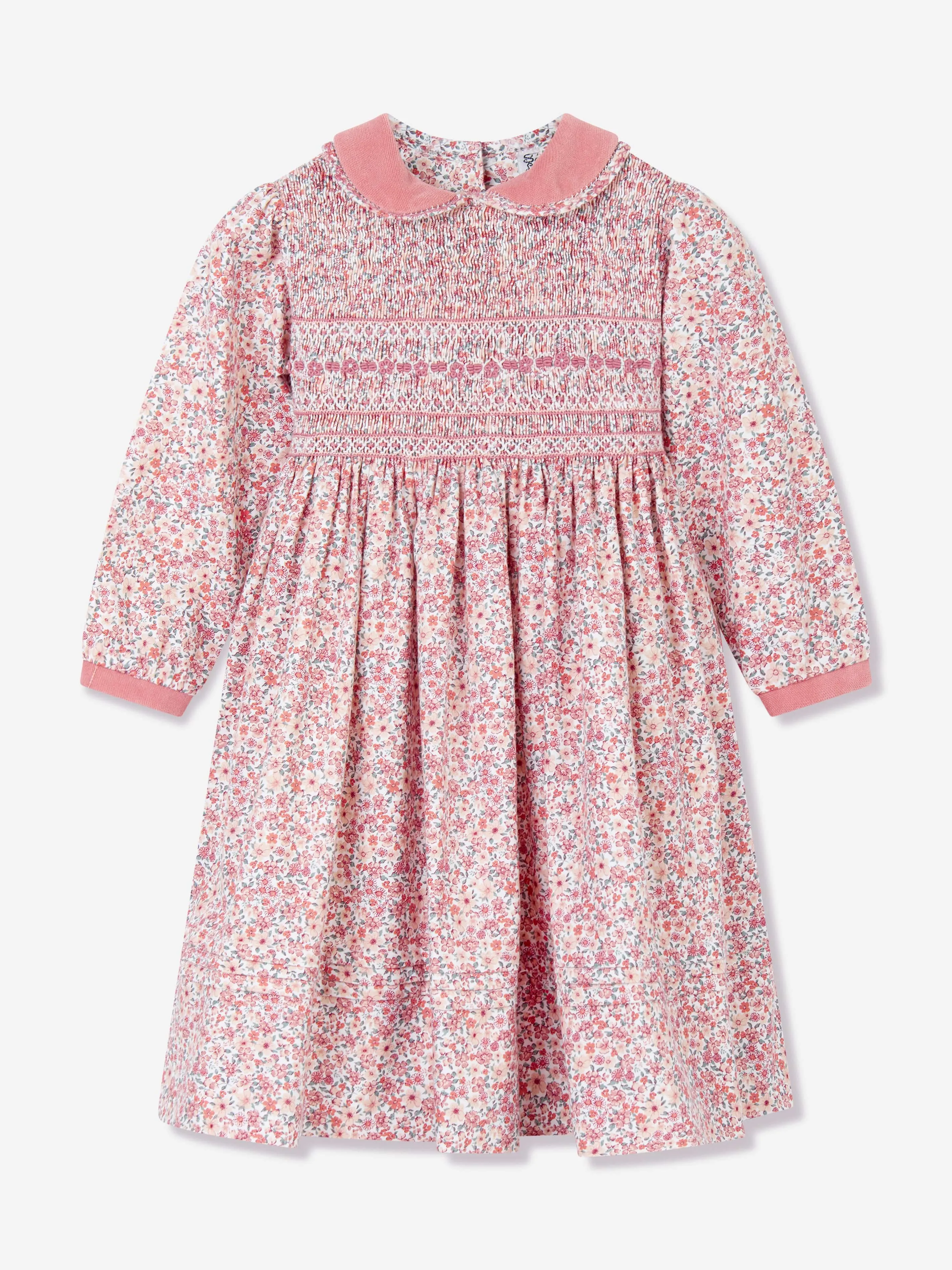 Mädchen Blumenkleid mit Rüschen in Rosa