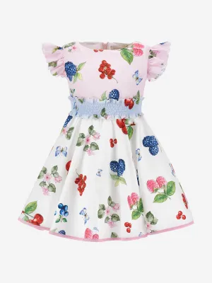 Mädchen Fruchtmuster Kleid in Rosa