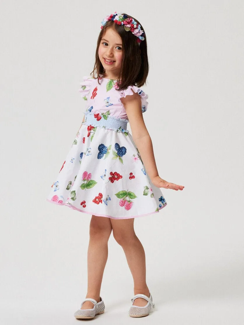 Mädchen Fruchtmuster Kleid in Rosa