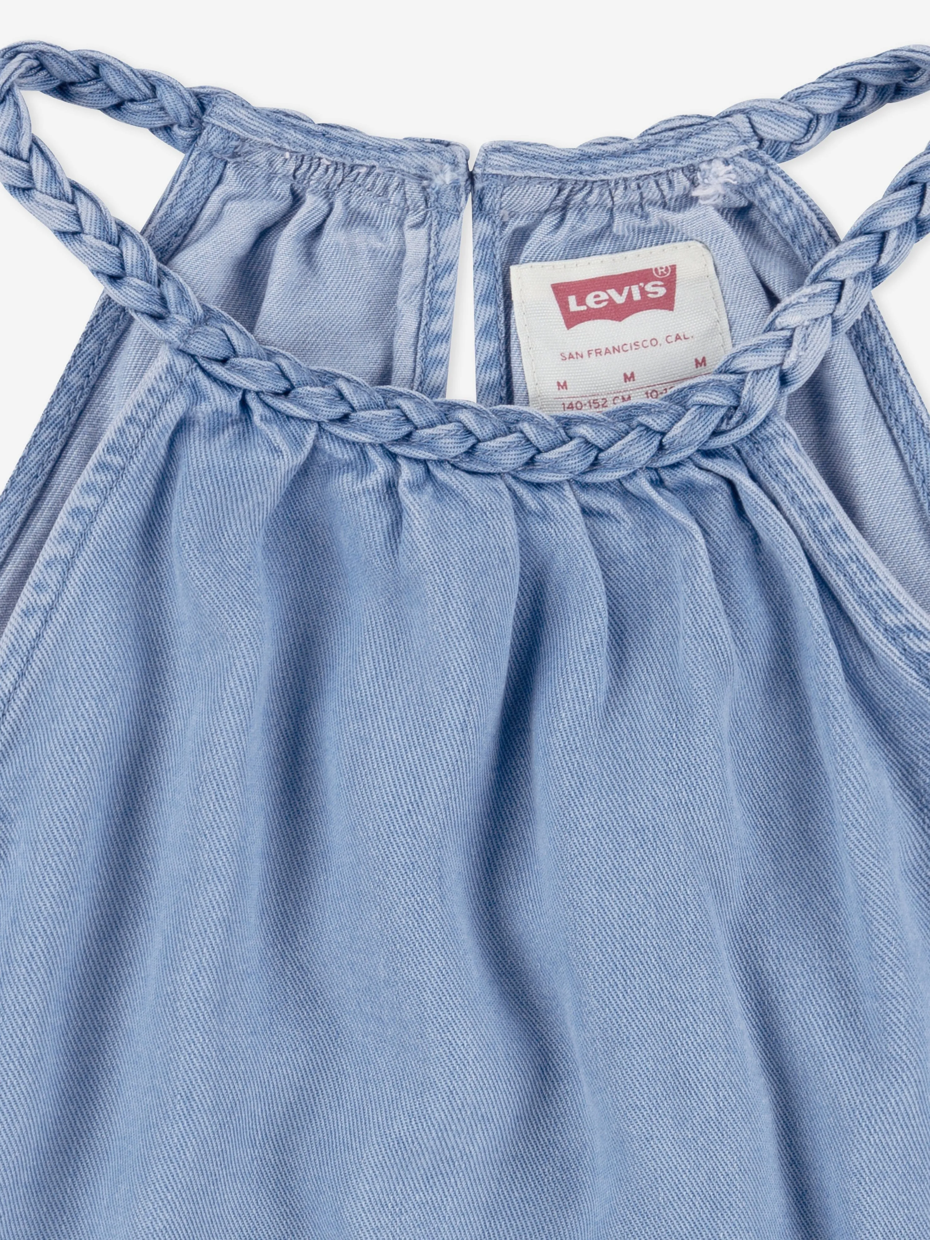 Mädchen Trägerkleid mit Etagen in Blau