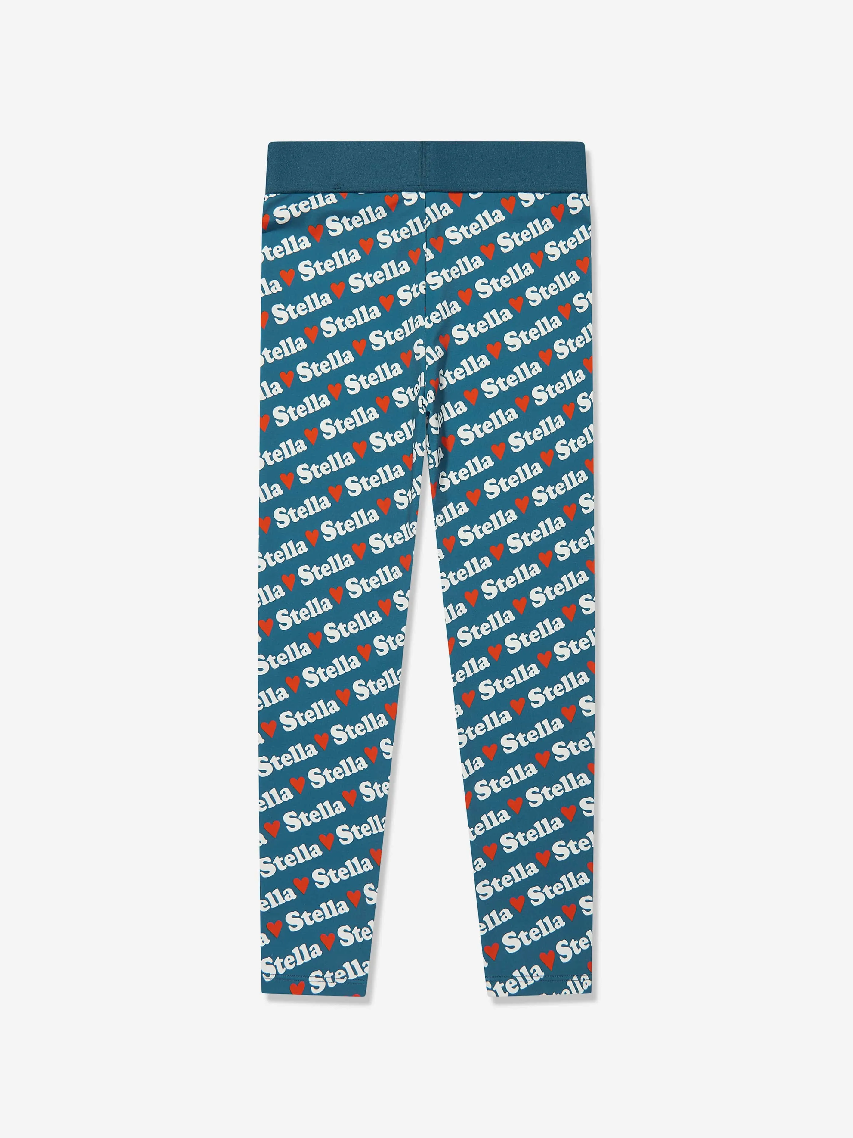 Mädchen Herz Logo Leggings in Blau