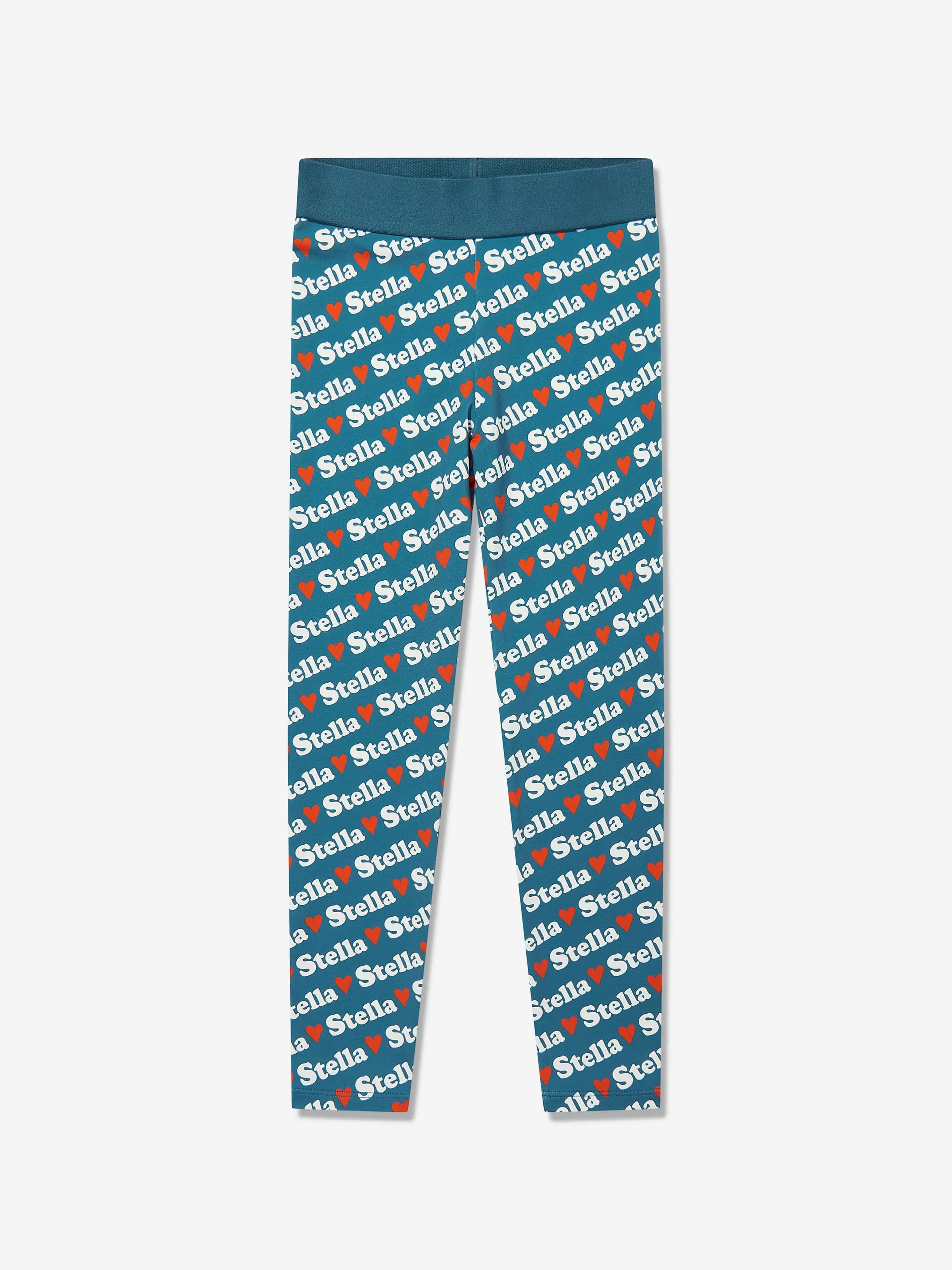 Mädchen Herz Logo Leggings in Blau