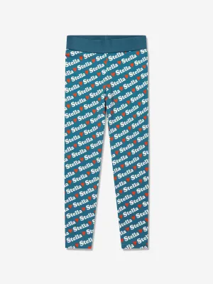 Mädchen Herz Logo Leggings in Blau